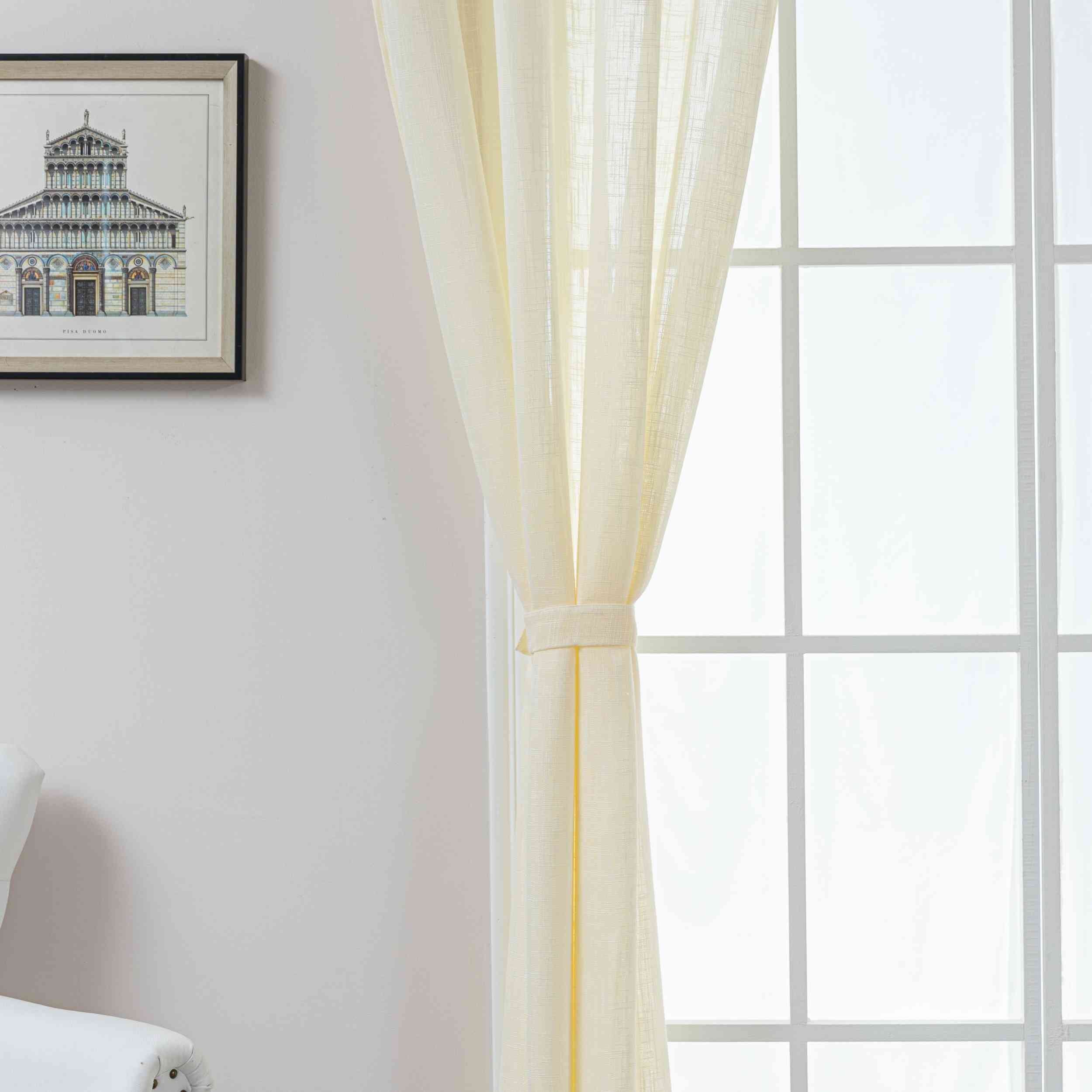 Gardine Ösen Grobfaser »Seoul« Ösen Linenlook-Struktur Uni Halbransparent Blickdicht 2024110 Gardinenschal 3F3A0590 | Gardinenbox.de