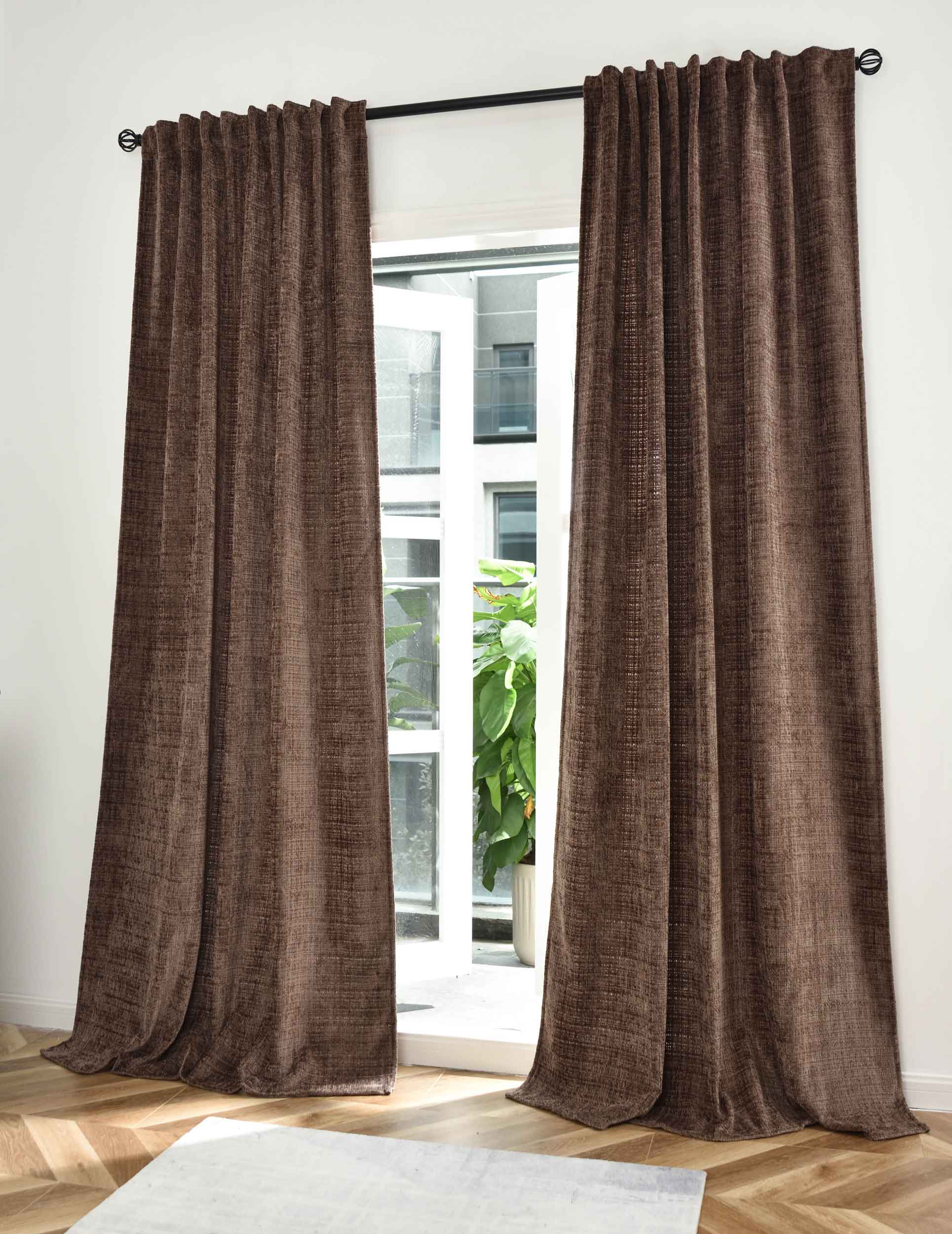 2er Set Vorhänge Chenille Jacquard »RIGA« mit Multiband-Aufhängung Luxuriöser Stil für Ihr Zuhause 2023500-2 Braun Vorhang Set 47595883528456_4ef643a3-d2cd-4395-b156-038420878c57 | Gardinenbox.de