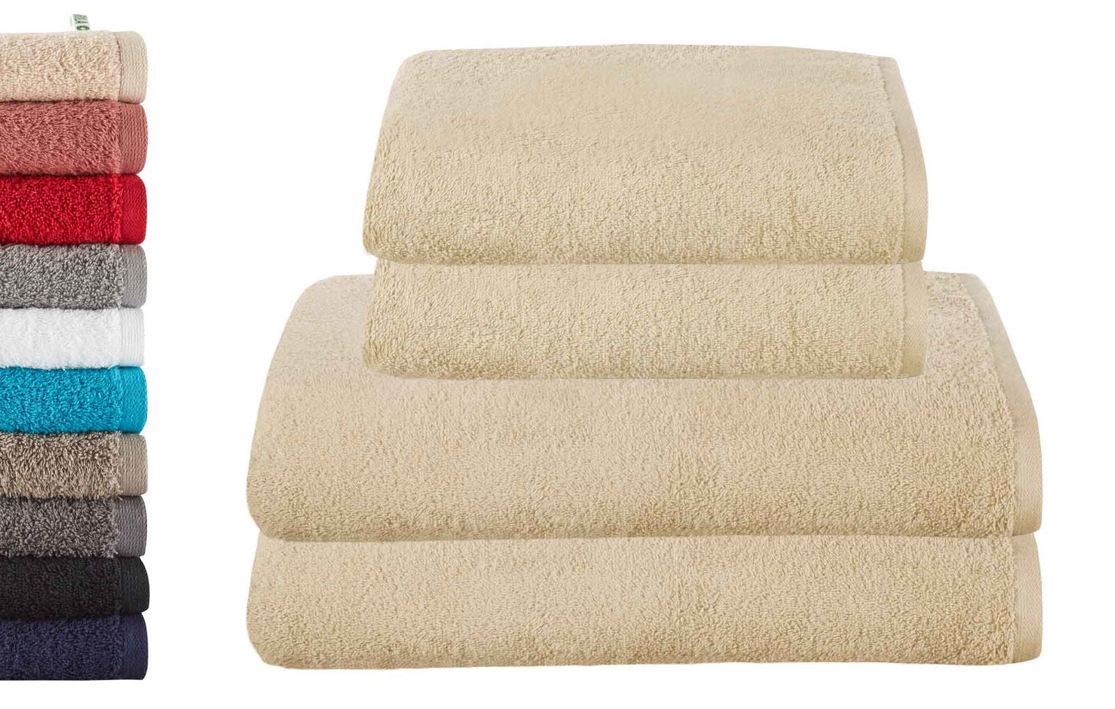 4er Set 2 Handtücher 50x100 cm 2 Badetücher BxL 70x140 cm »Montreal« 100% Bio Baumwolle 500gr/m² Nachhaltig 2020102-3-4erset Beige Frottee 4er_Set_2_Handtucher_50x100_cm_2_Badetucher_BxL_70x140_cm_Montreal_100_Bio_Baumwolle_500gr-m_Nachhaltig_2020102-3-4erset_-_Gardinenbox.de_-_-3675929 | Gardinenbox.de