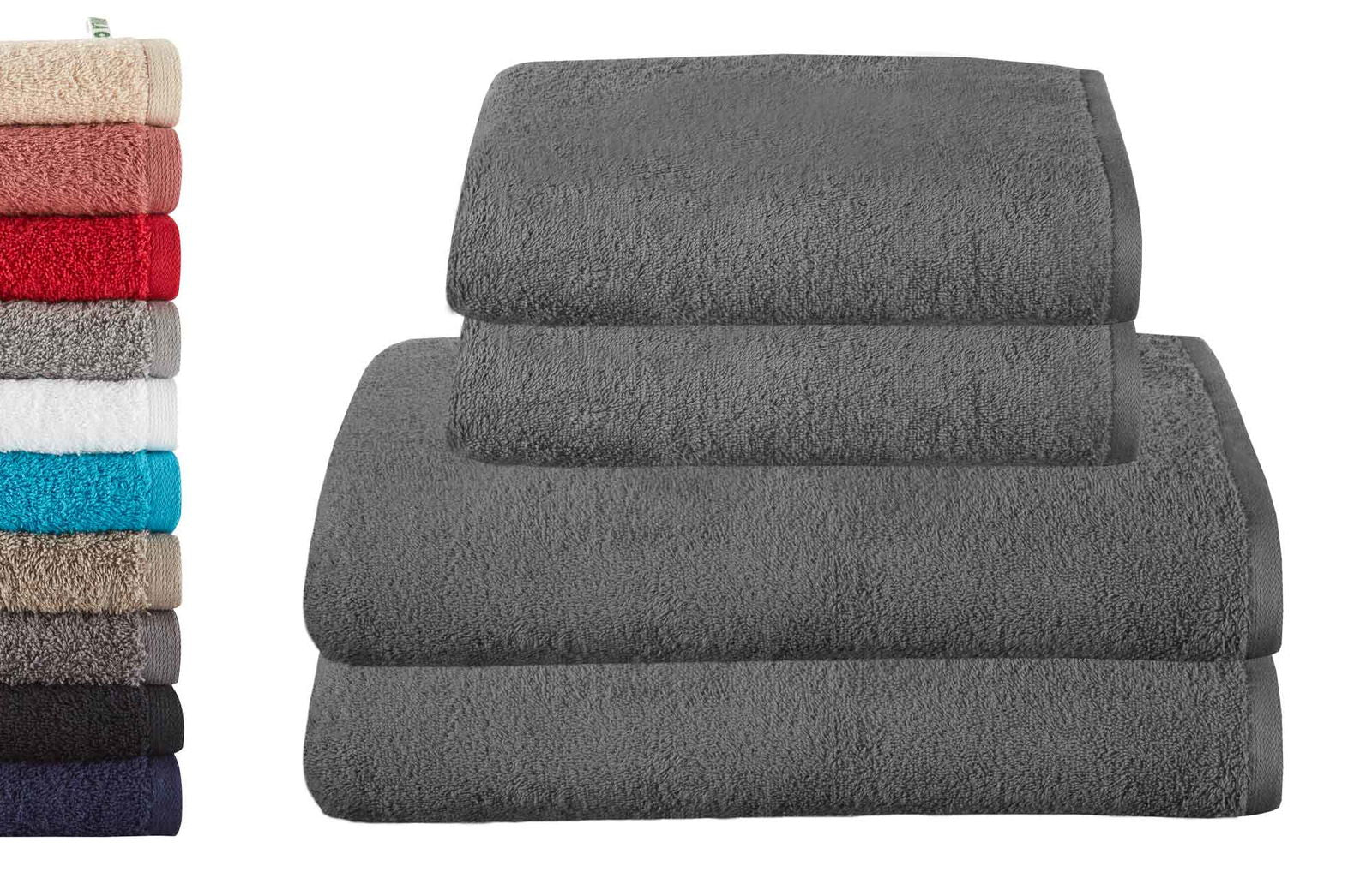 4er Set 2 Handtücher 50x100 cm 2 Badetücher BxL 70x140 cm »Montreal« 100% Bio Baumwolle 500gr/m² Nachhaltig 2020102-3-4erset Dunkelgrau Frottee 4er_Set_2_Handtucher_50x100_cm_2_Badetucher_BxL_70x140_cm_Montreal_100_Bio_Baumwolle_500gr-m_Nachhaltig_2020102-3-4erset_-_Gardinenbox.de_-_-3675997 | Gardinenbox.de
