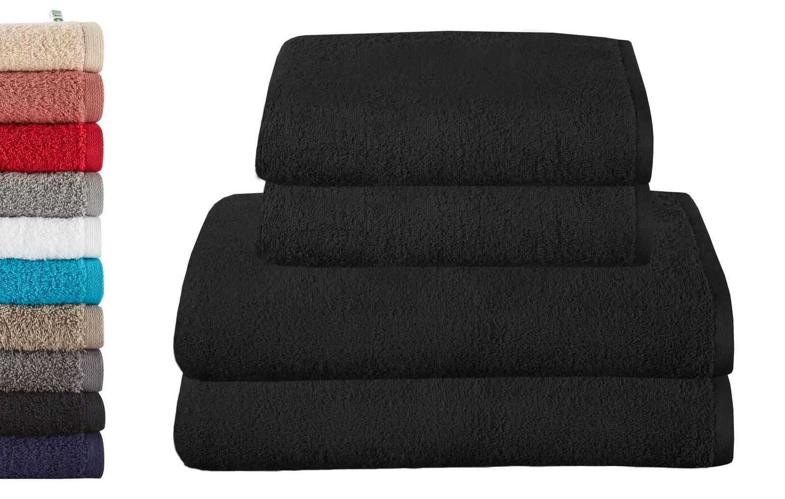 4er Set 2 Handtücher 50x100 cm 2 Badetücher BxL 70x140 cm »Montreal« 100% Bio Baumwolle 500gr/m² Nachhaltig 2020102-3-4erset Schwarz Frottee 4er_Set_2_Handtucher_50x100_cm_2_Badetucher_BxL_70x140_cm_Montreal_100_Bio_Baumwolle_500gr-m_Nachhaltig_2020102-3-4erset_-_Gardinenbox.de_-_-3676031 | Gardinenbox.de