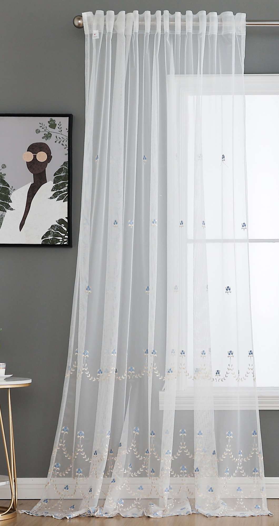 Gardine Raschel Stickerei Design »Florenz« Multiband für Gardinenschiene und Gardinenstange Elegante Fensterdekoration 2023200 Gardinenschal 593A0049-1 | Gardinenbox.de