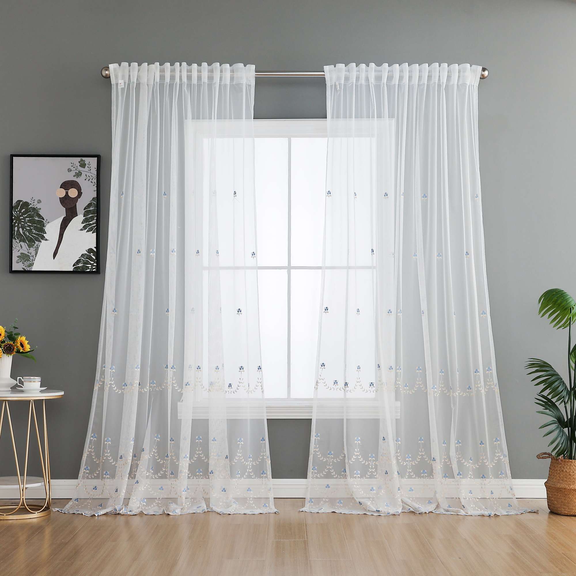 Gardine Raschel Stickerei Design »Florenz« Multiband für Gardinenschiene und Gardinenstange Elegante Fensterdekoration 2023200 Gardinenschal 593A0049 | Gardinenbox.de