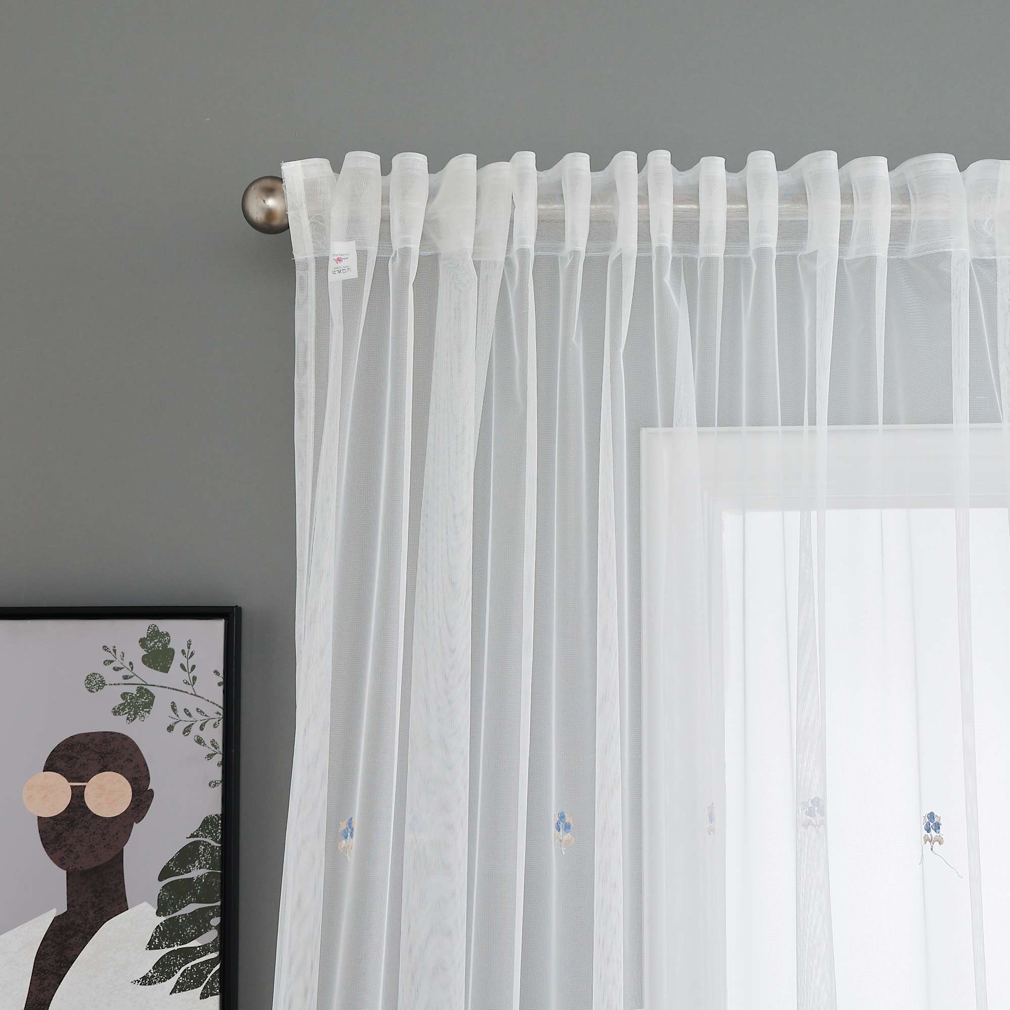 Gardine Raschel Stickerei Design »Florenz« Multiband für Gardinenschiene und Gardinenstange Elegante Fensterdekoration 2023200 Gardinenschal 593A0050 | Gardinenbox.de