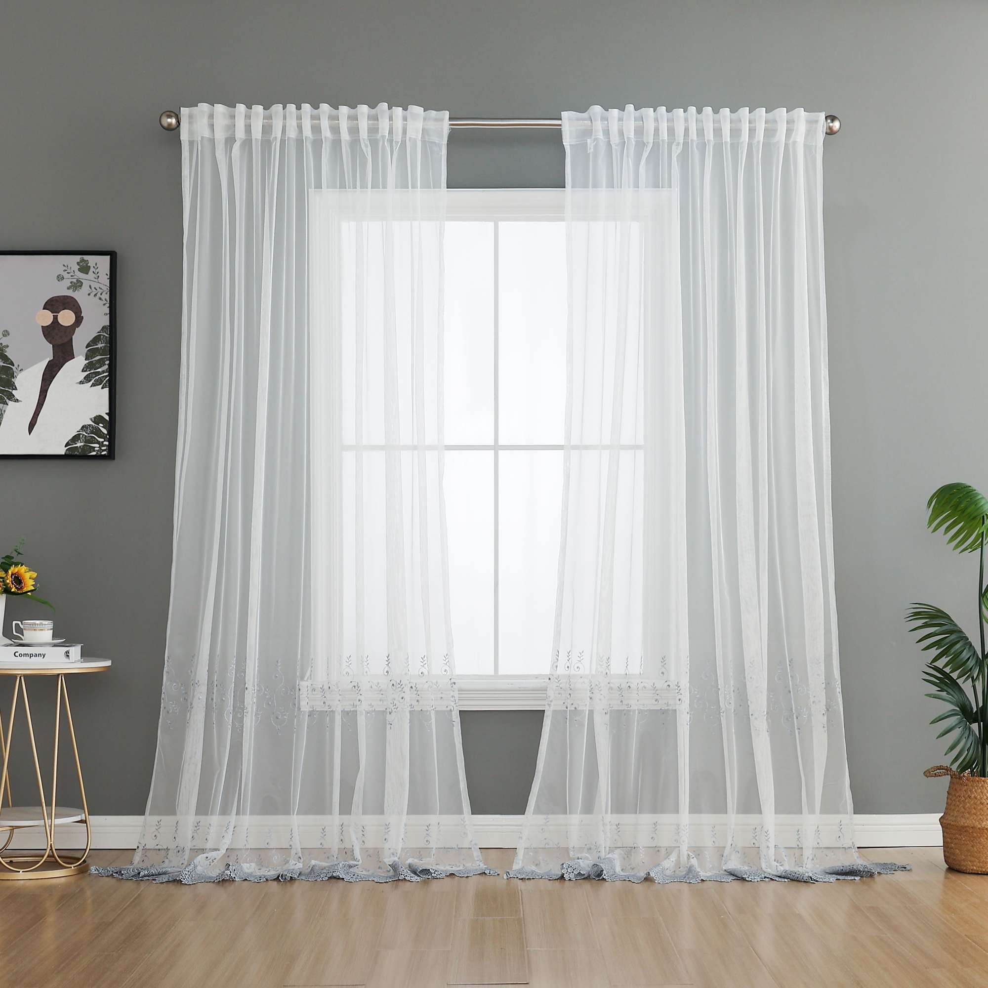 Gardine Raschel Stickerei Design »Florenz« Multiband für Gardinenschiene und Gardinenstange Elegante Fensterdekoration 2023200 Gardinenschal 593A0085 | Gardinenbox.de