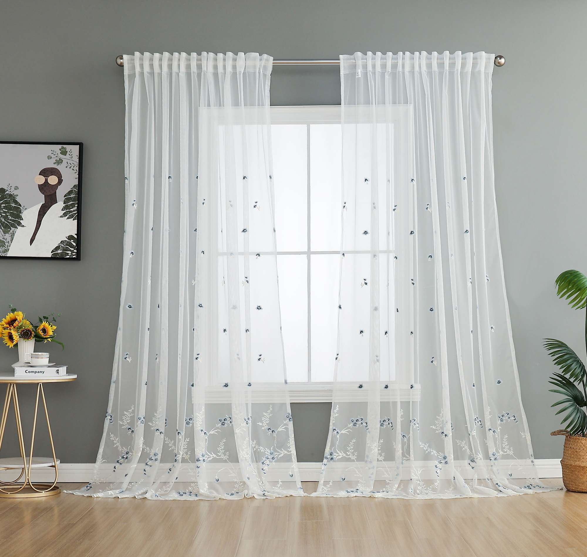 Gardine Raschel Stickerei Design »Florenz« Multiband für Gardinenschiene und Gardinenstange Elegante Fensterdekoration 2023200 Gardinenschal 593A0106 | Gardinenbox.de