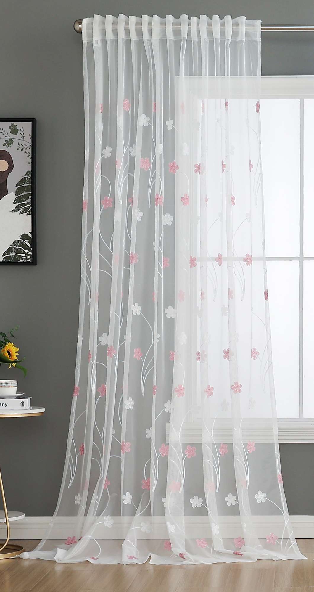 Gardine Raschel Stickerei Design »Florenz« Multiband für Gardinenschiene und Gardinenstange Elegante Fensterdekoration 2023200 Gardinenschal 593A0122-1 | Gardinenbox.de