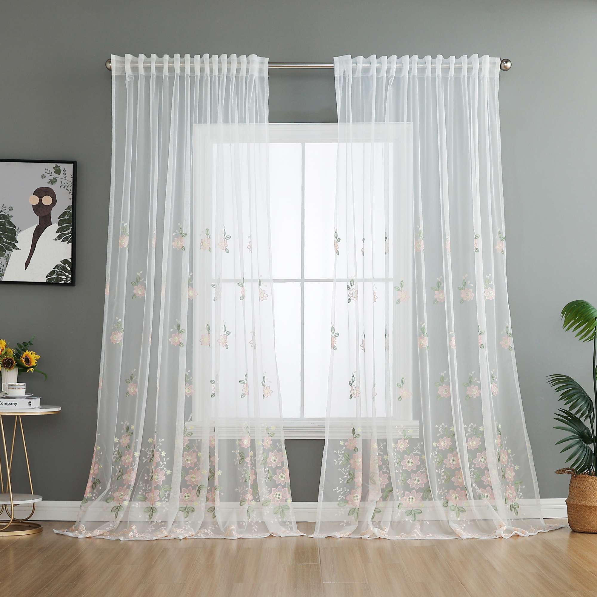 Gardine Raschel Stickerei Design »Florenz« Multiband für Gardinenschiene und Gardinenstange Elegante Fensterdekoration 2023200 Gardinenschal 593A0145 | Gardinenbox.de