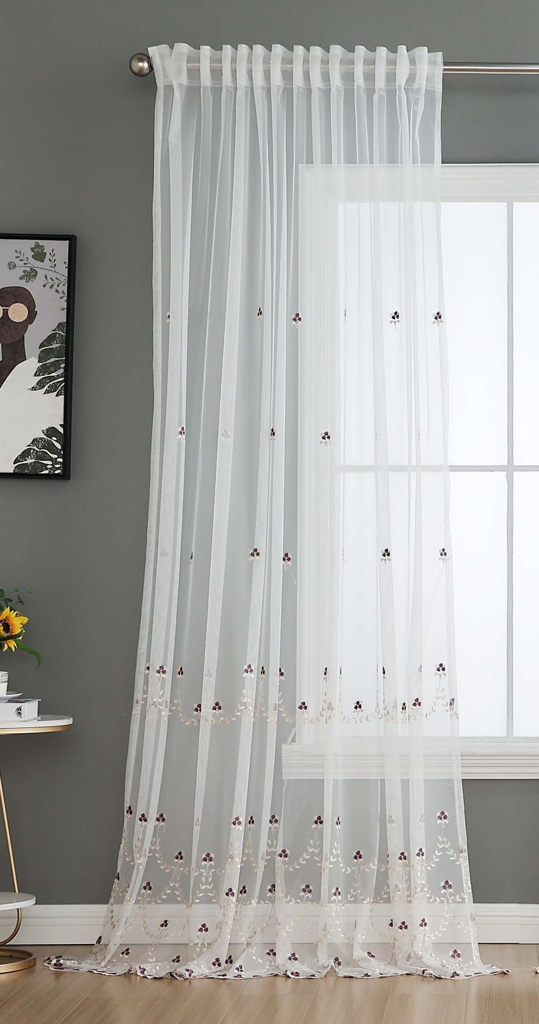 Gardine Raschel Stickerei Design »Florenz« Multiband für Gardinenschiene und Gardinenstange Elegante Fensterdekoration 2023200 Gardinenschal 593A0183-1 | Gardinenbox.de