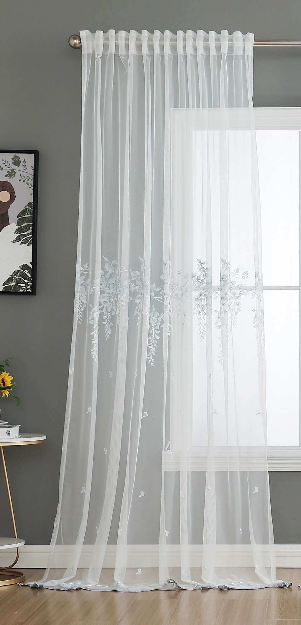 Gardine Raschel Stickerei Design »Florenz« Multiband für Gardinenschiene und Gardinenstange Elegante Fensterdekoration 2023200 Gardinenschal 593A0194-1 | Gardinenbox.de