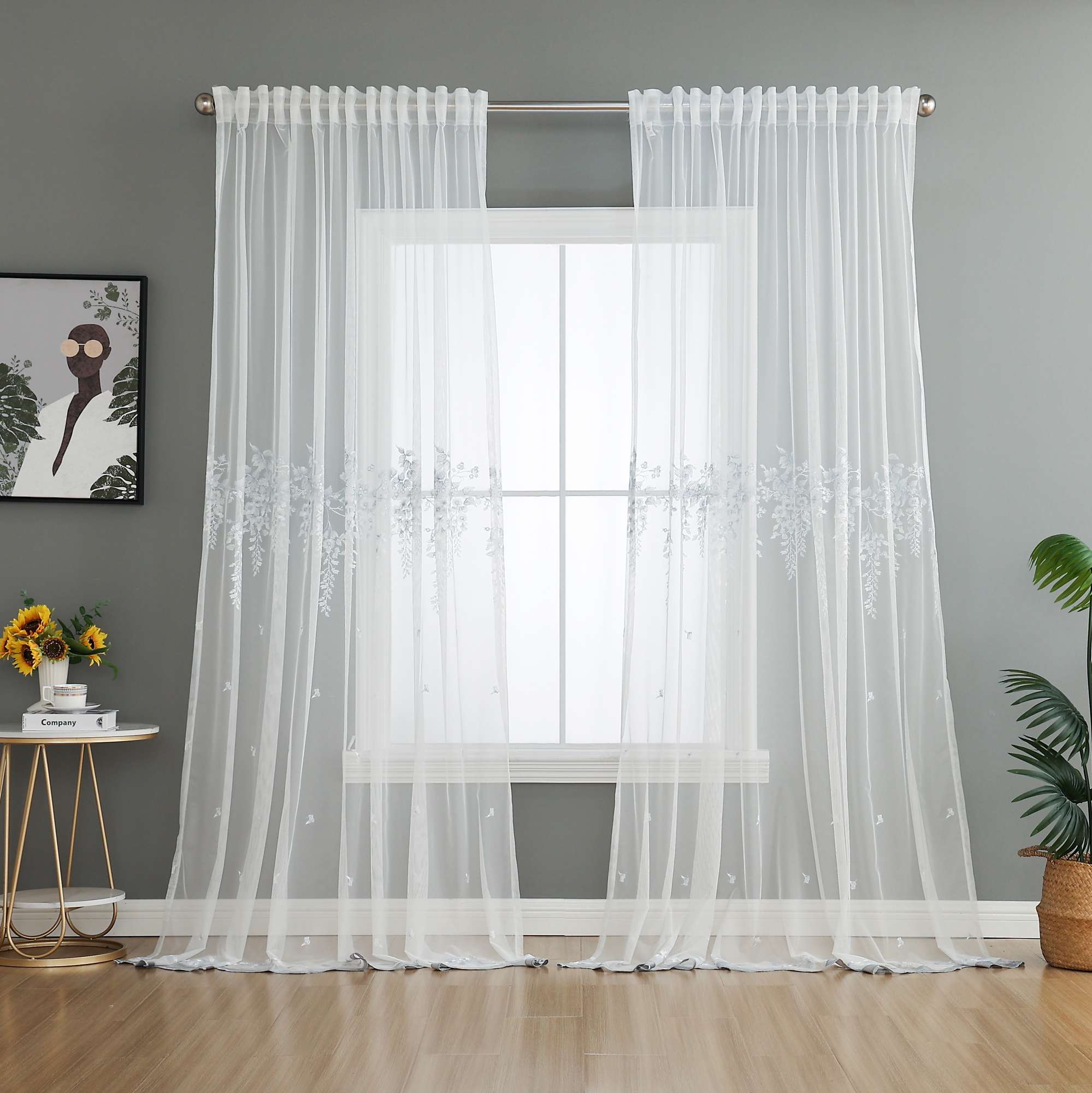 Gardine Raschel Stickerei Design »Florenz« Multiband für Gardinenschiene und Gardinenstange Elegante Fensterdekoration 2023200 Gardinenschal 593A0194 | Gardinenbox.de