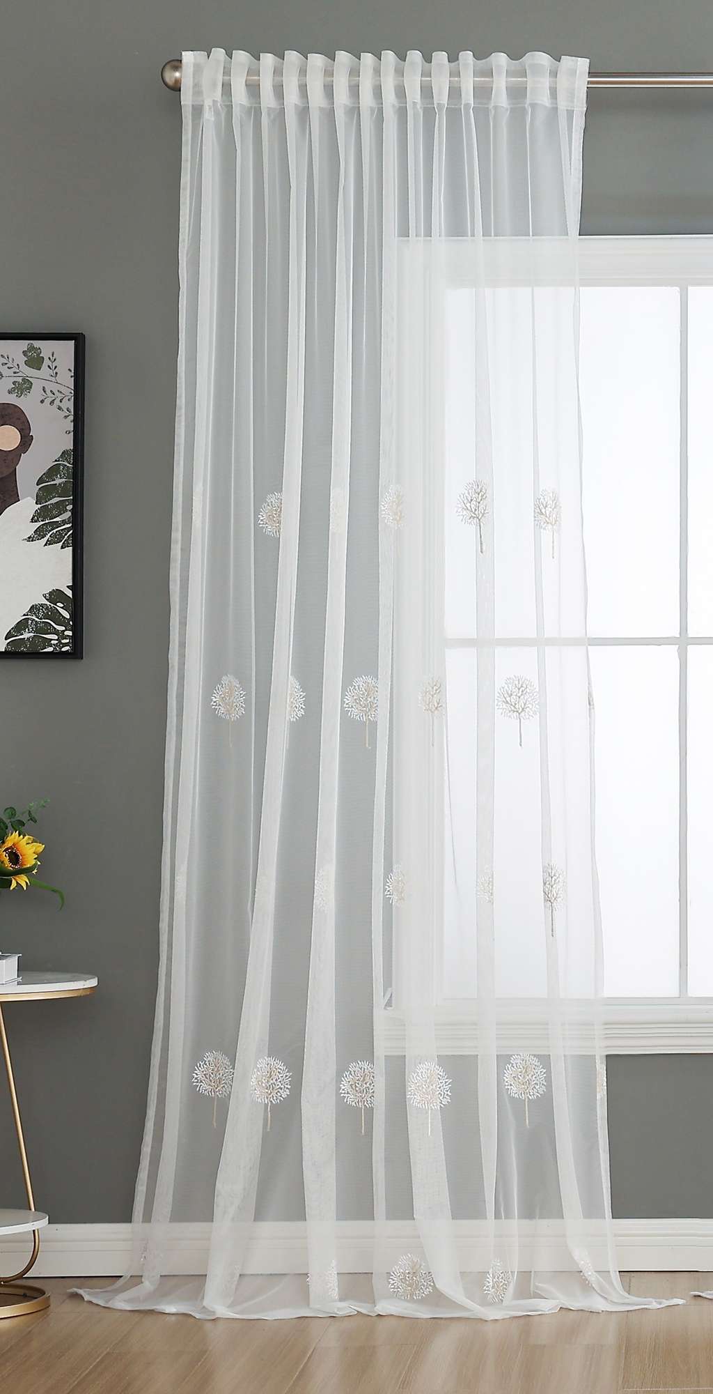 Gardine Raschel Stickerei Design »Florenz« Multiband für Gardinenschiene und Gardinenstange Elegante Fensterdekoration 2023200 Gardinenschal 593A0206-1 | Gardinenbox.de