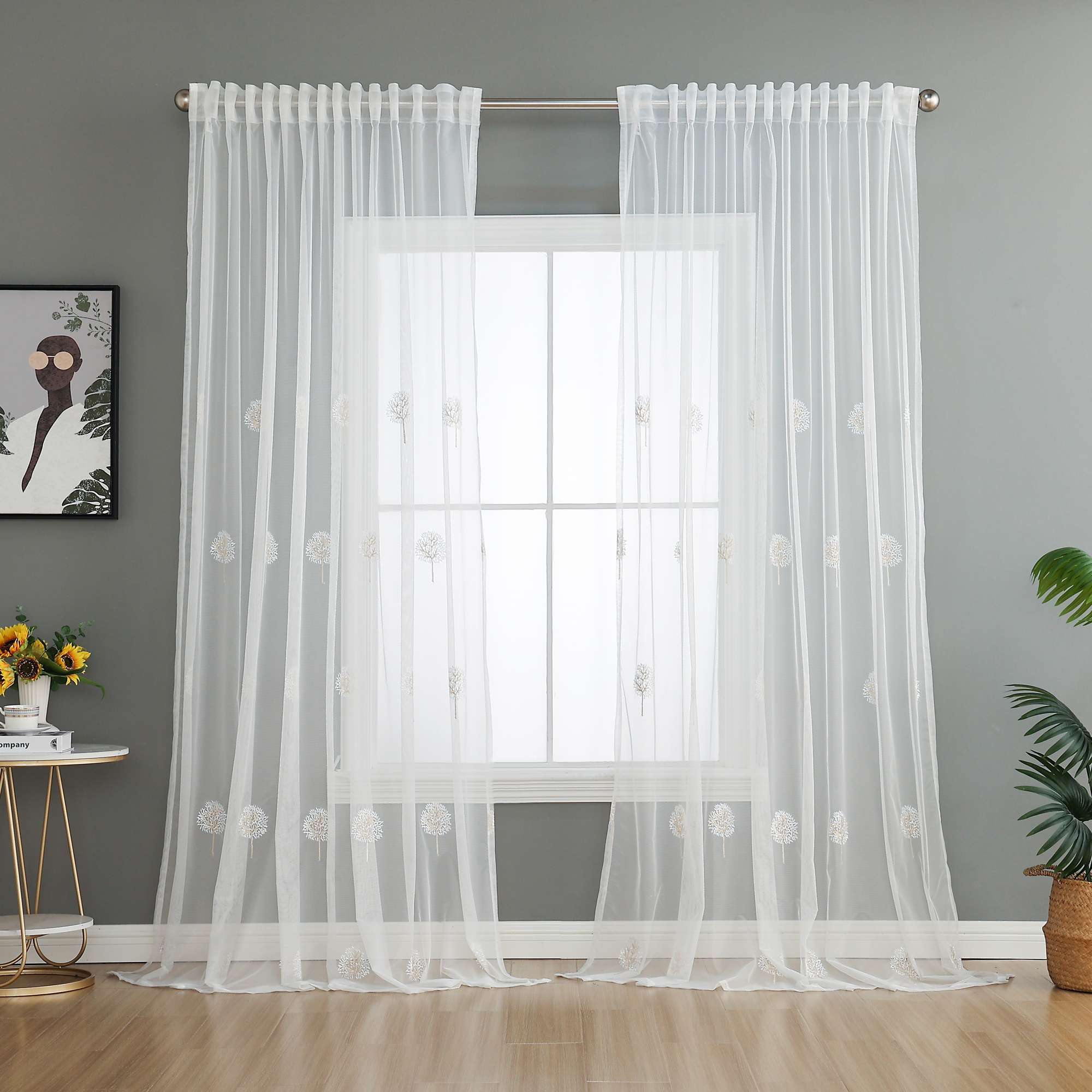 Gardine Raschel Stickerei Design »Florenz« Multiband für Gardinenschiene und Gardinenstange Elegante Fensterdekoration 2023200 Gardinenschal 593A0206 | Gardinenbox.de