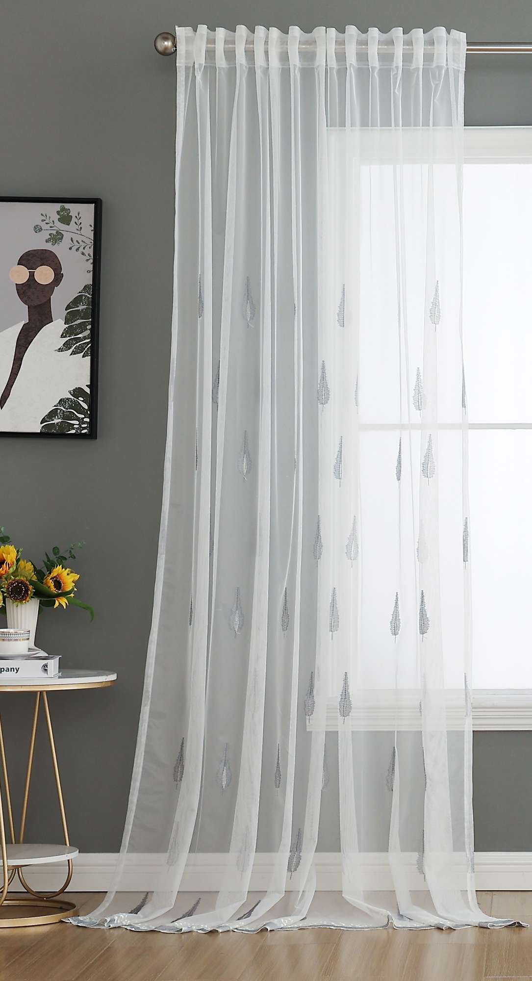 Gardine Raschel Stickerei Design »Florenz« Multiband für Gardinenschiene und Gardinenstange Elegante Fensterdekoration 2023200 Gardinenschal 593A0222-1 | Gardinenbox.de