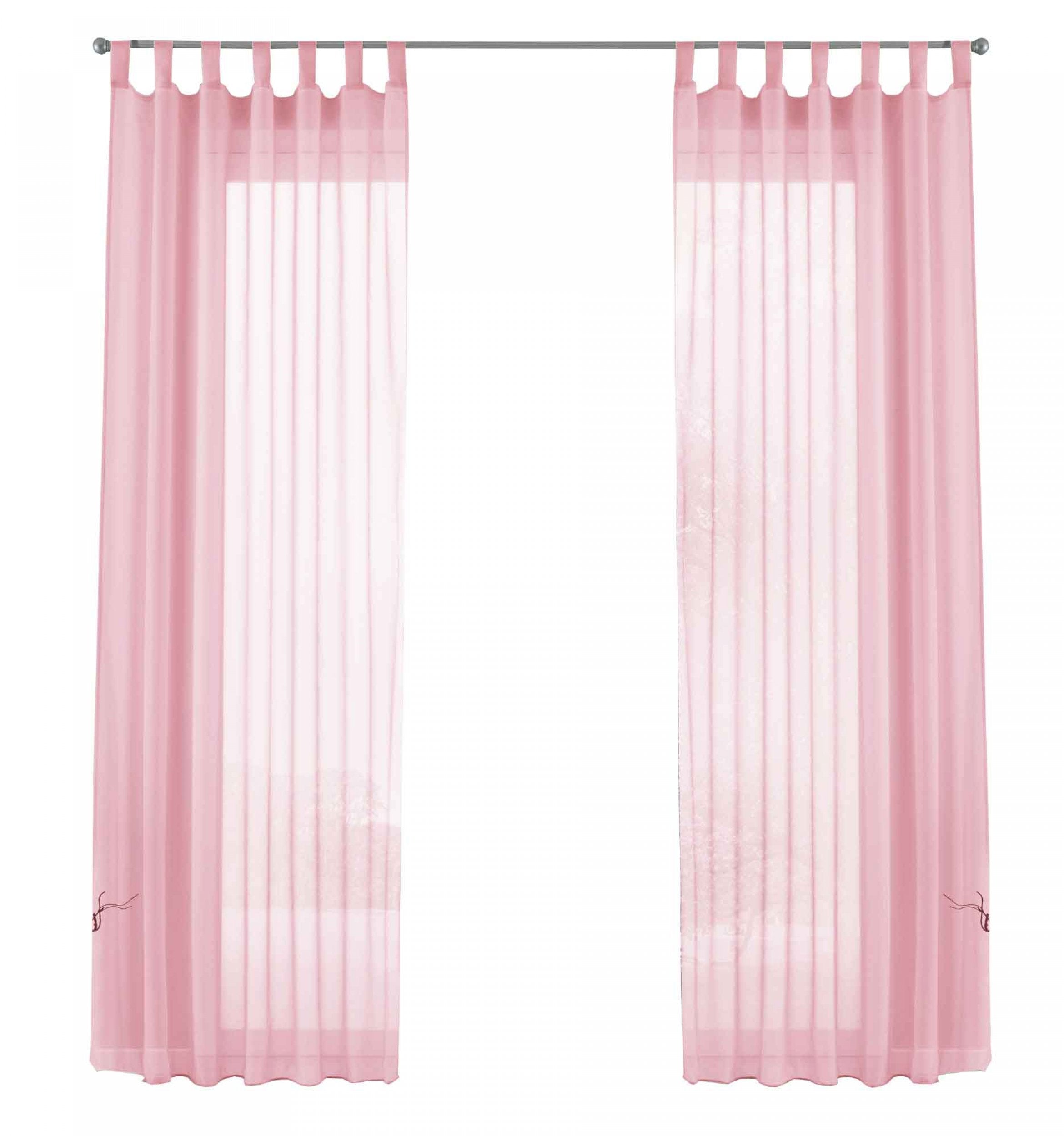 2er-Pack Gardinen Transparent Vorhang Set Wohnzimmer Voile Schlaufenschal mit Bleibandabschluß 61000CN Gardinen Set 61000CNhellrosa-frei | Gardinenbox.de