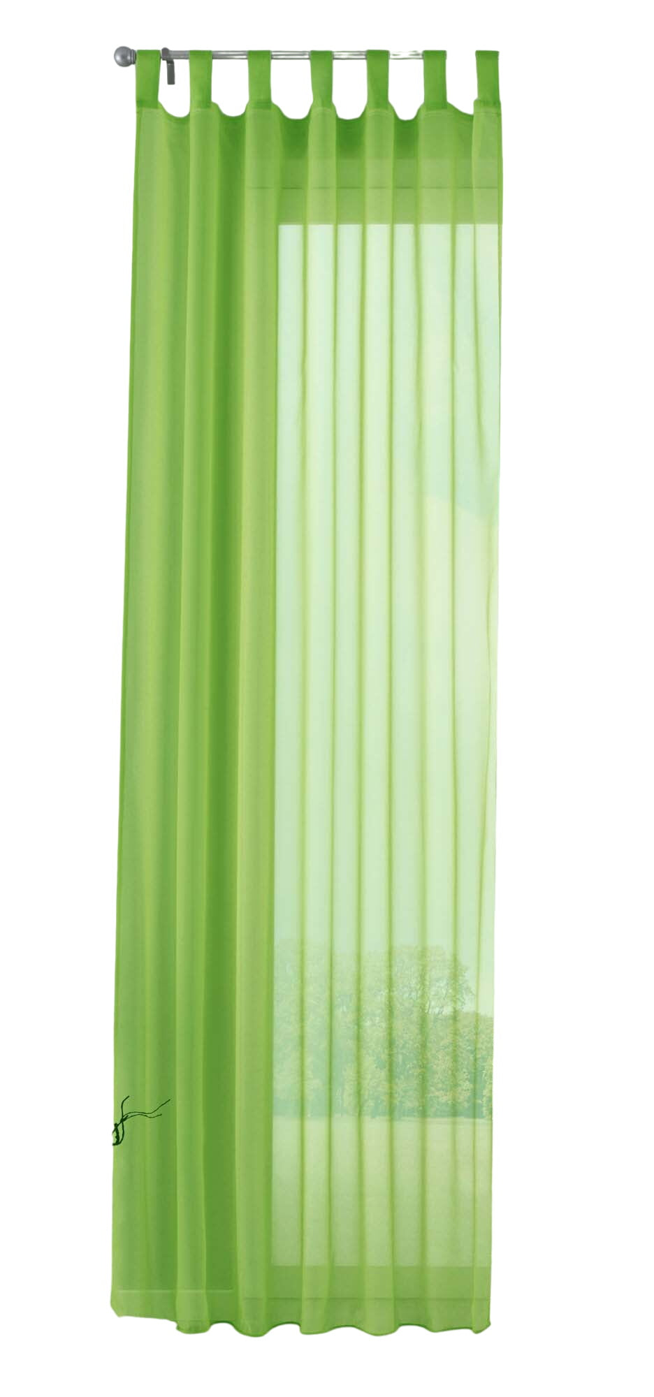 Schlaufenschal Gardine uni transparent Voile 61175 Gardinenschal 61175apfelgruen-crop | Gardinenbox.de