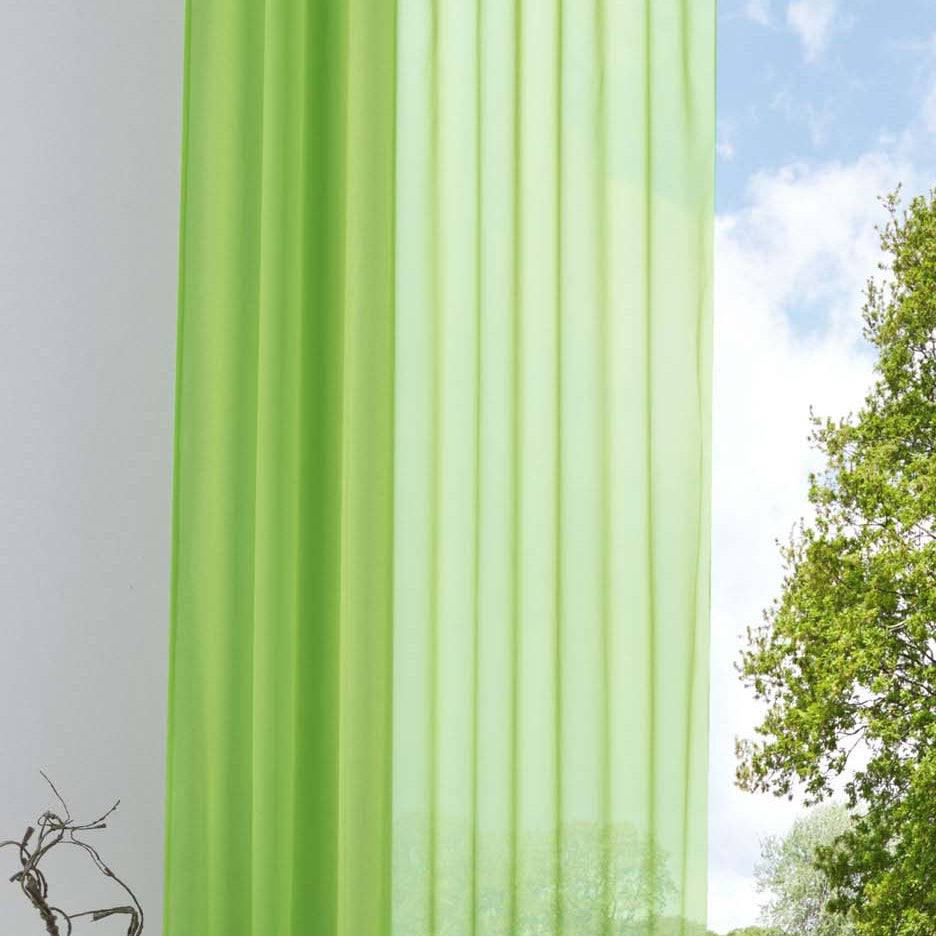 Schlaufenschal Gardine uni transparent Voile 61175 Apfelgrün HxB 245x140 cm Gardinenschal 61175apfelgruen | Gardinenbox.de
