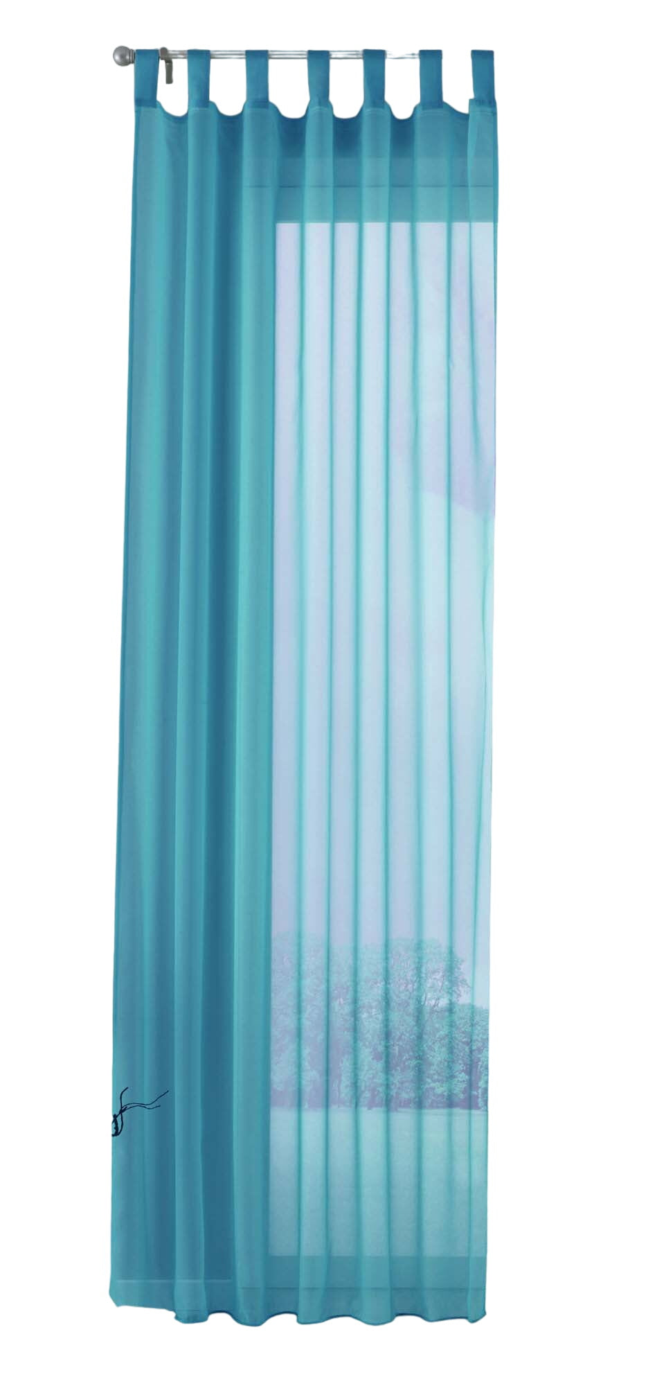 Schlaufenschal Gardine uni transparent Voile 61175 Gardinenschal 61175blau-crop | Gardinenbox.de
