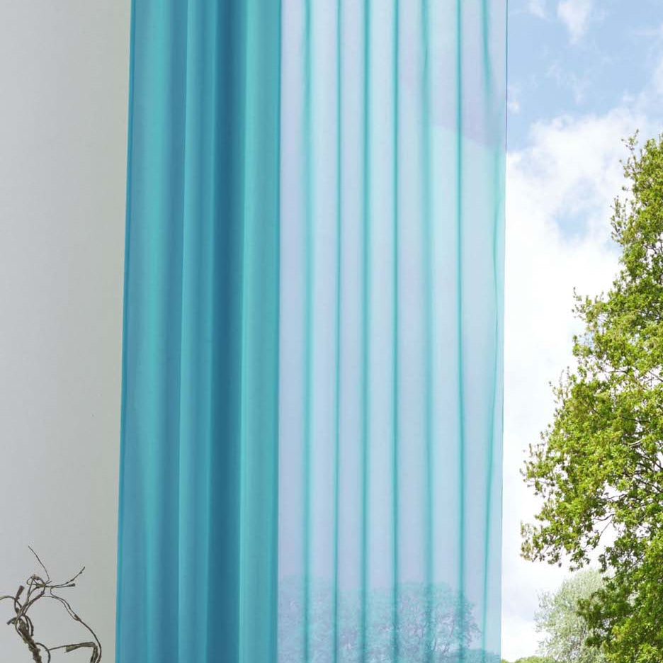 Schlaufenschal Gardine uni transparent Voile 61175 Blau HxB 175x140 cm Gardinenschal 61175blau_5b83df72-71c7-4c0a-8c6f-b644b17f1184 | Gardinenbox.de