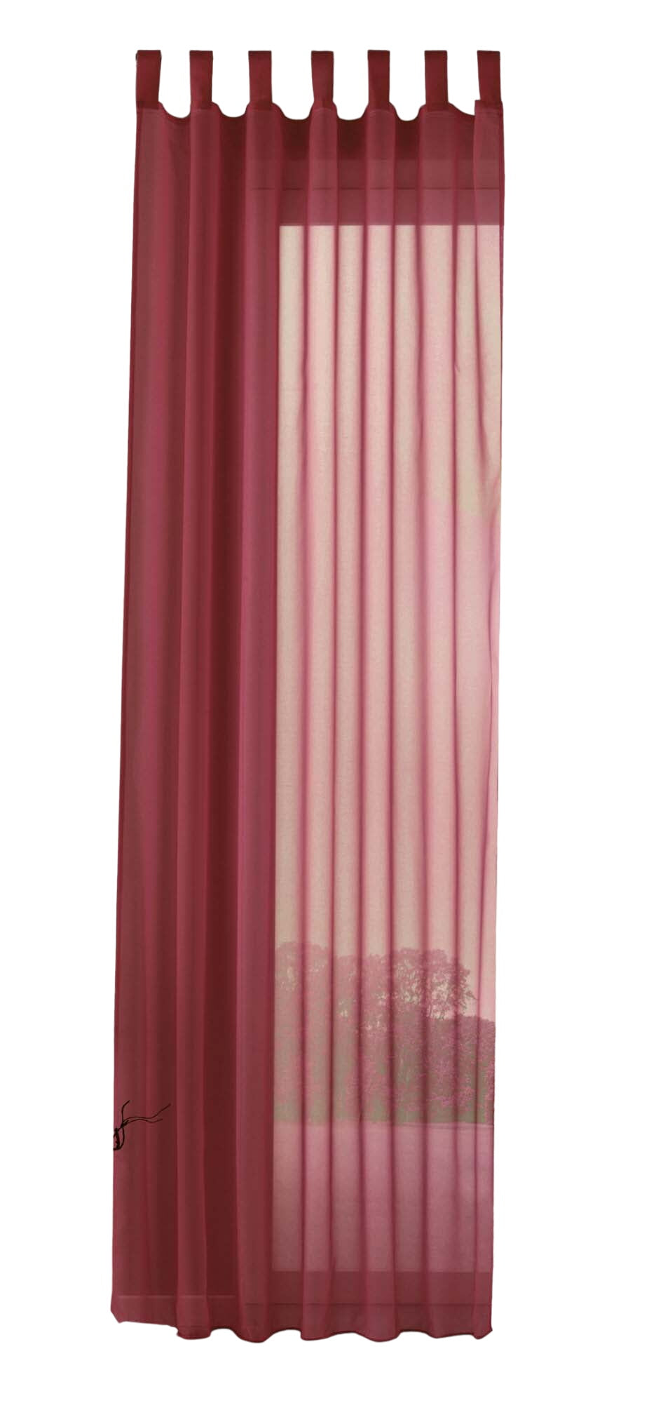 Schlaufenschal Gardine uni transparent Voile 61175 Gardinenschal 61175bordeaux-crop | Gardinenbox.de