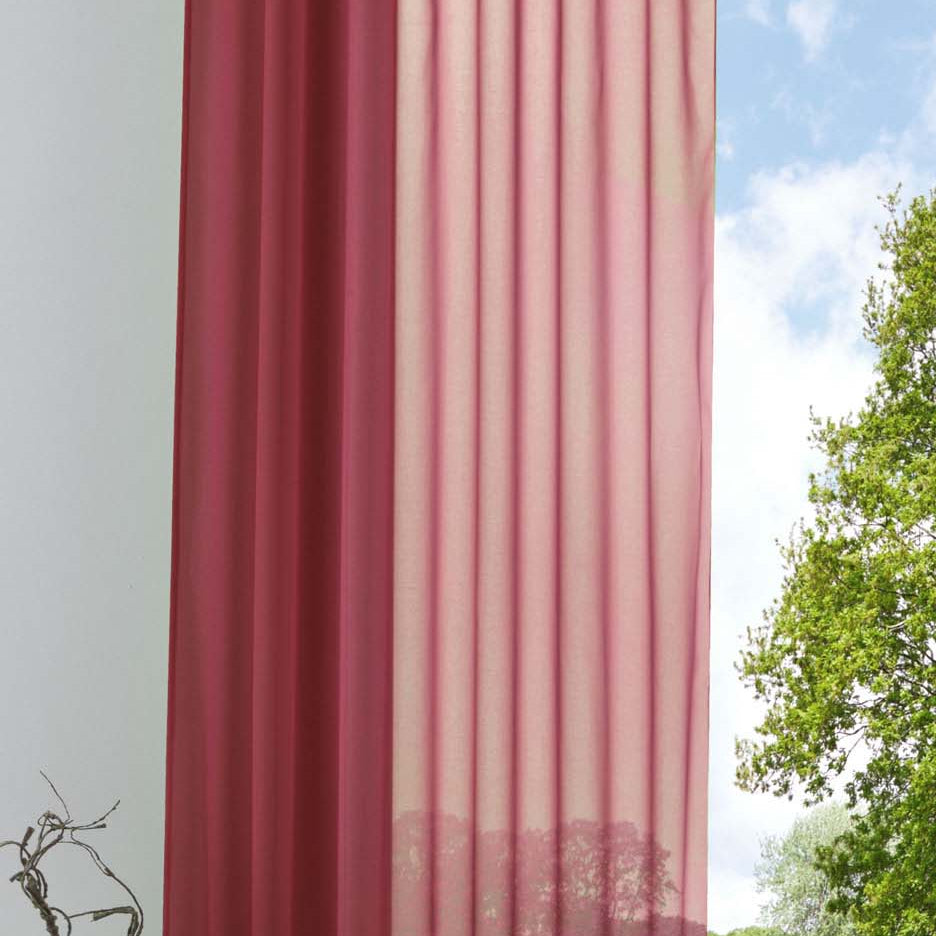 Schlaufenschal Gardine uni transparent Voile 61175 Bordeaux HxB 175x140 cm Gardinenschal 61175bordeaux_f974ef71-2de6-468e-a26f-d6c65e4b936d | Gardinenbox.de