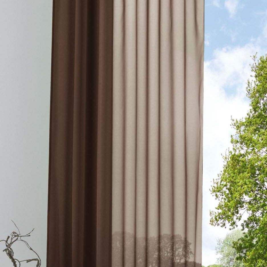 Schlaufenschal Gardine uni transparent Voile 61175 Braun HxB 175x140 cm Gardinenschal 61175braun_d7c9d458-b21e-4bba-8cb9-9e68479d93e1 | Gardinenbox.de