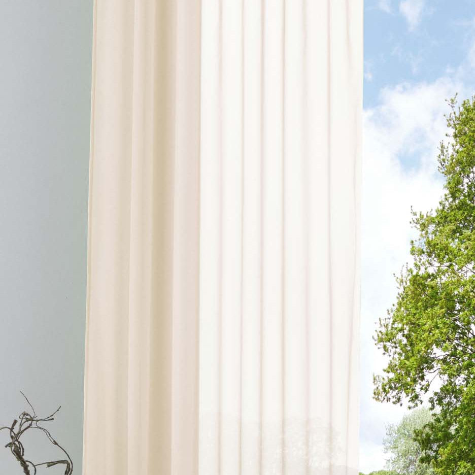 Schlaufenschal Gardine uni transparent Voile 61175 Creme HxB 245x140 cm Gardinenschal 61175creme | Gardinenbox.de