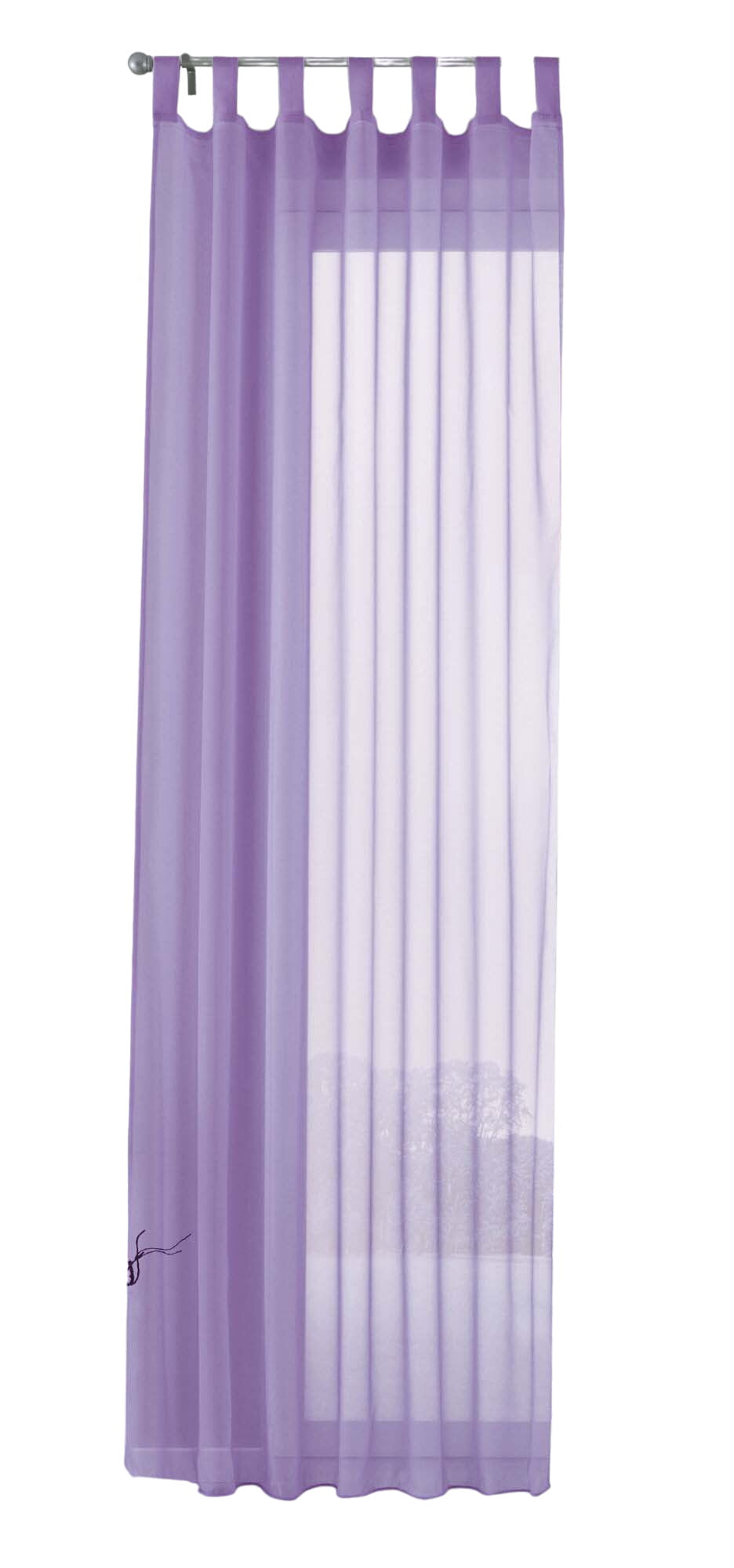 Schlaufenschal Gardine uni transparent Voile 61175 Gardinenschal 61175flieder-crop | Gardinenbox.de