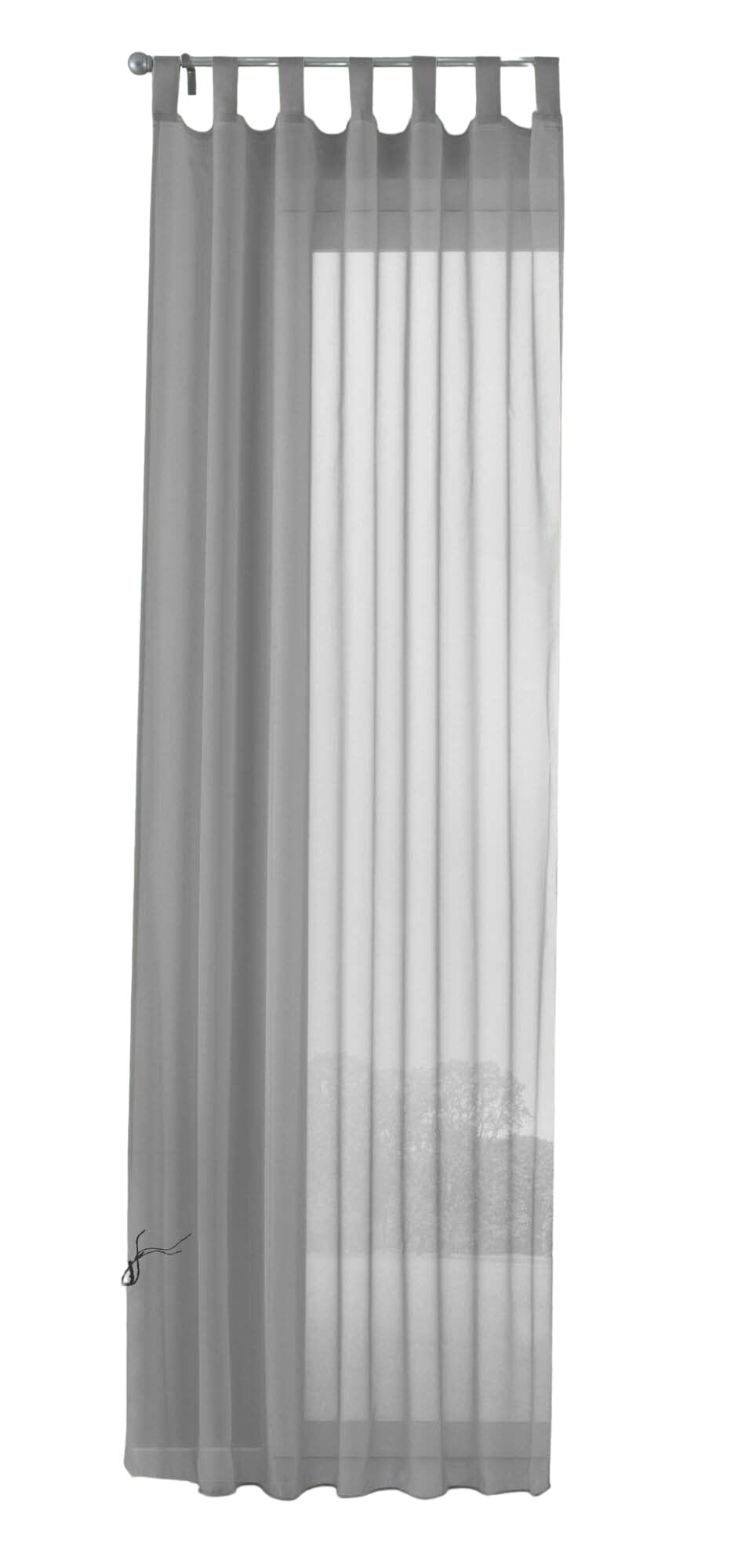 Schlaufenschal Gardine uni transparent Voile 61175 Gardinenschal 61175grau-crop | Gardinenbox.de
