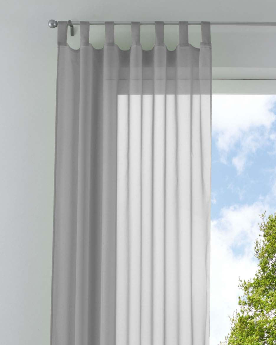 Schlaufenschal Gardine uni transparent Voile 61175 Grau HxB 245x140 cm Gardinenschal 61175grau | Gardinenbox.de