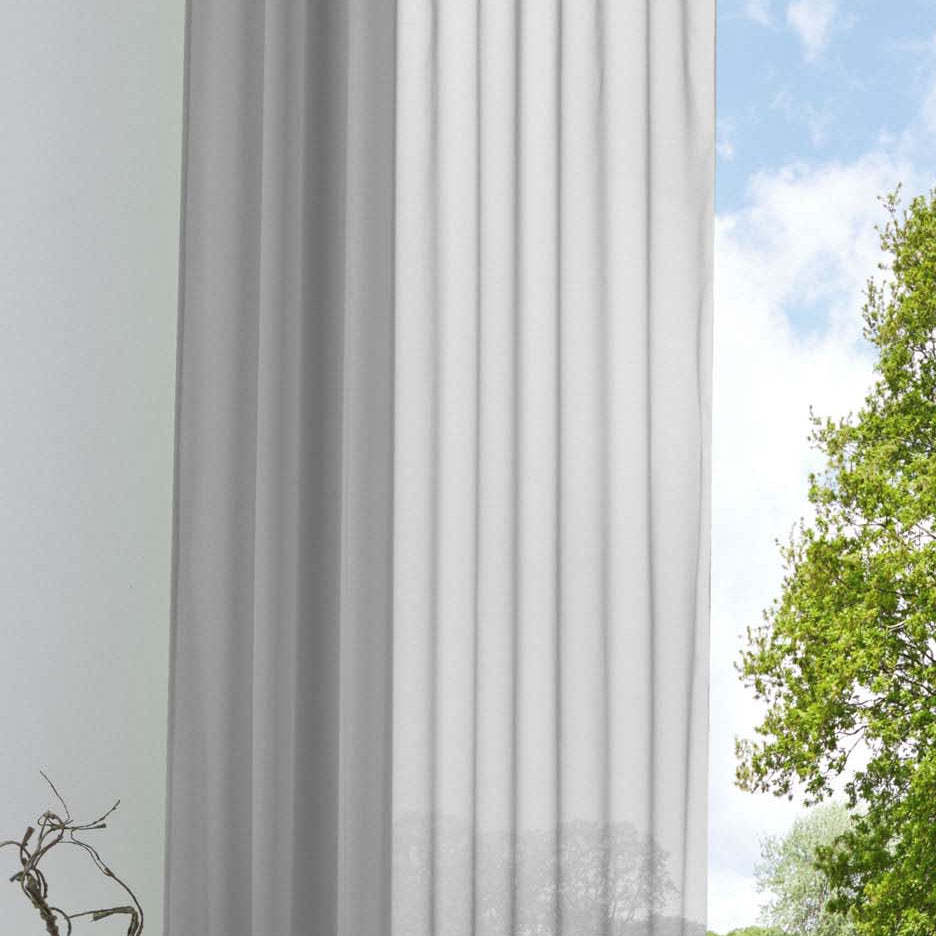 Schlaufenschal Gardine uni transparent Voile 61175 Grau HxB 175x140 cm Gardinenschal 61175grau_8722002f-49ea-4161-9b85-80eef8185033 | Gardinenbox.de