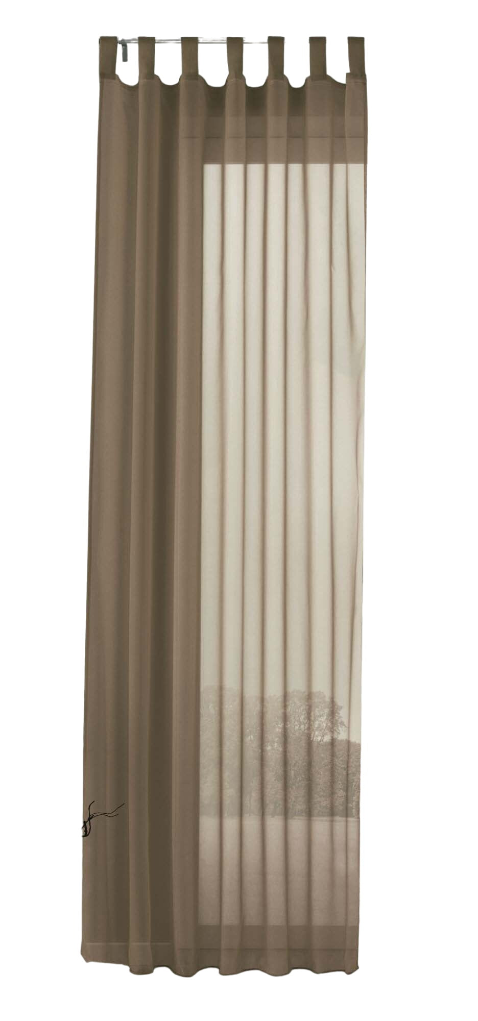 Schlaufenschal Gardine uni transparent Voile 61175 Gardinenschal 61175nougat-crop | Gardinenbox.de
