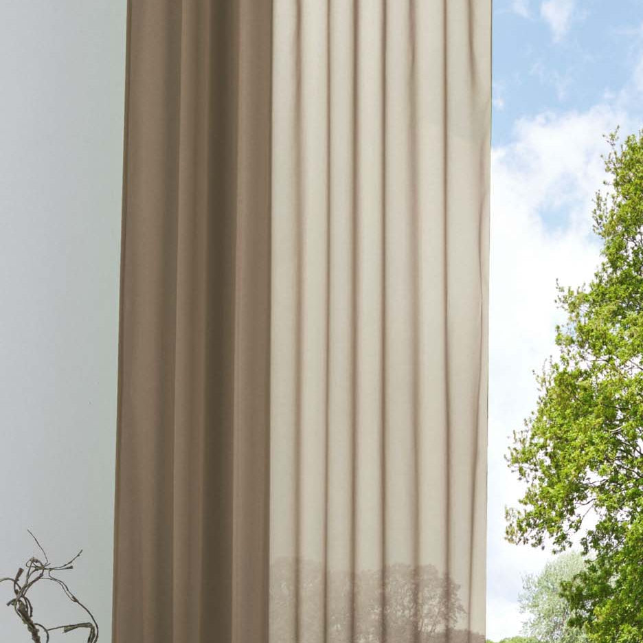 Schlaufenschal Gardine uni transparent Voile 61175 Nougat HxB 175x140 cm Gardinenschal 61175nougat_c38cf09d-9035-430d-bf0e-39a78c60268e | Gardinenbox.de