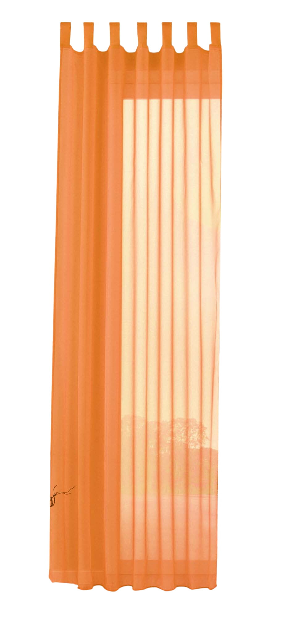 Schlaufenschal Gardine uni transparent Voile 61175 Gardinenschal 61175orange-crop | Gardinenbox.de
