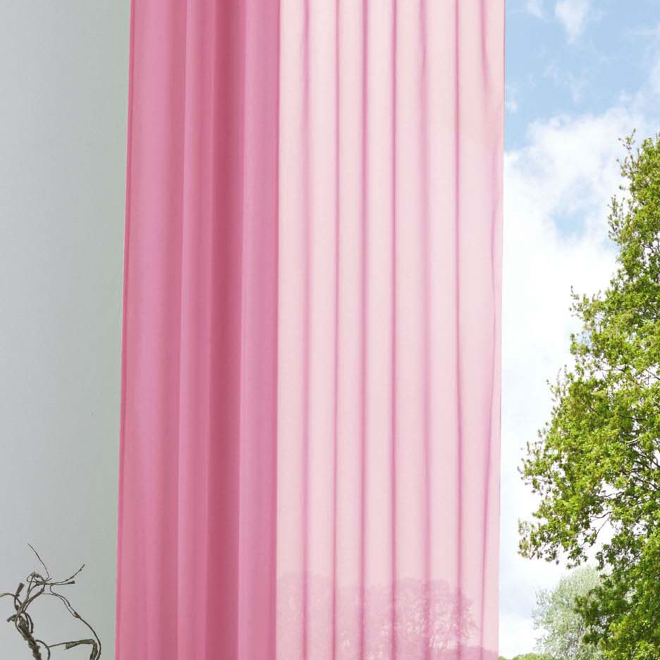 Schlaufenschal Gardine uni transparent Voile 61175 Rosa HxB 245x140 cm Gardinenschal 61175rosa | Gardinenbox.de