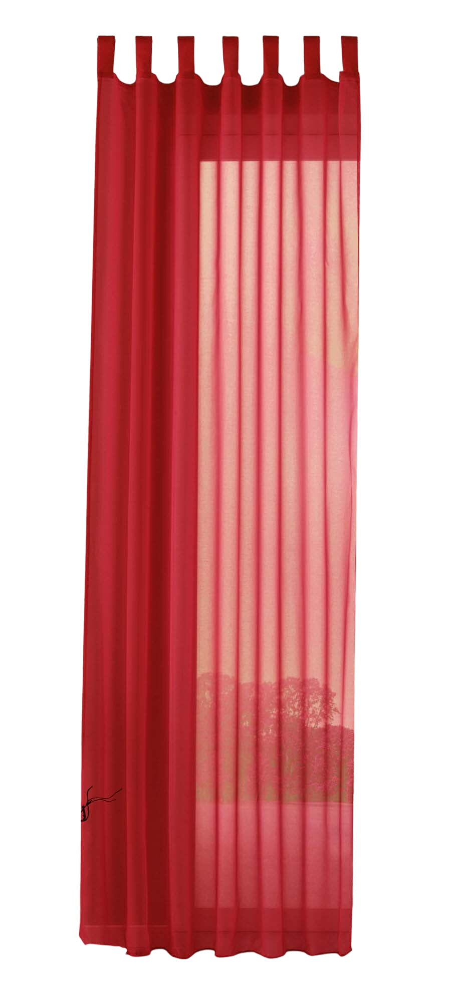 Schlaufenschal Gardine uni transparent Voile 61175 Gardinenschal 61175rot-crop | Gardinenbox.de