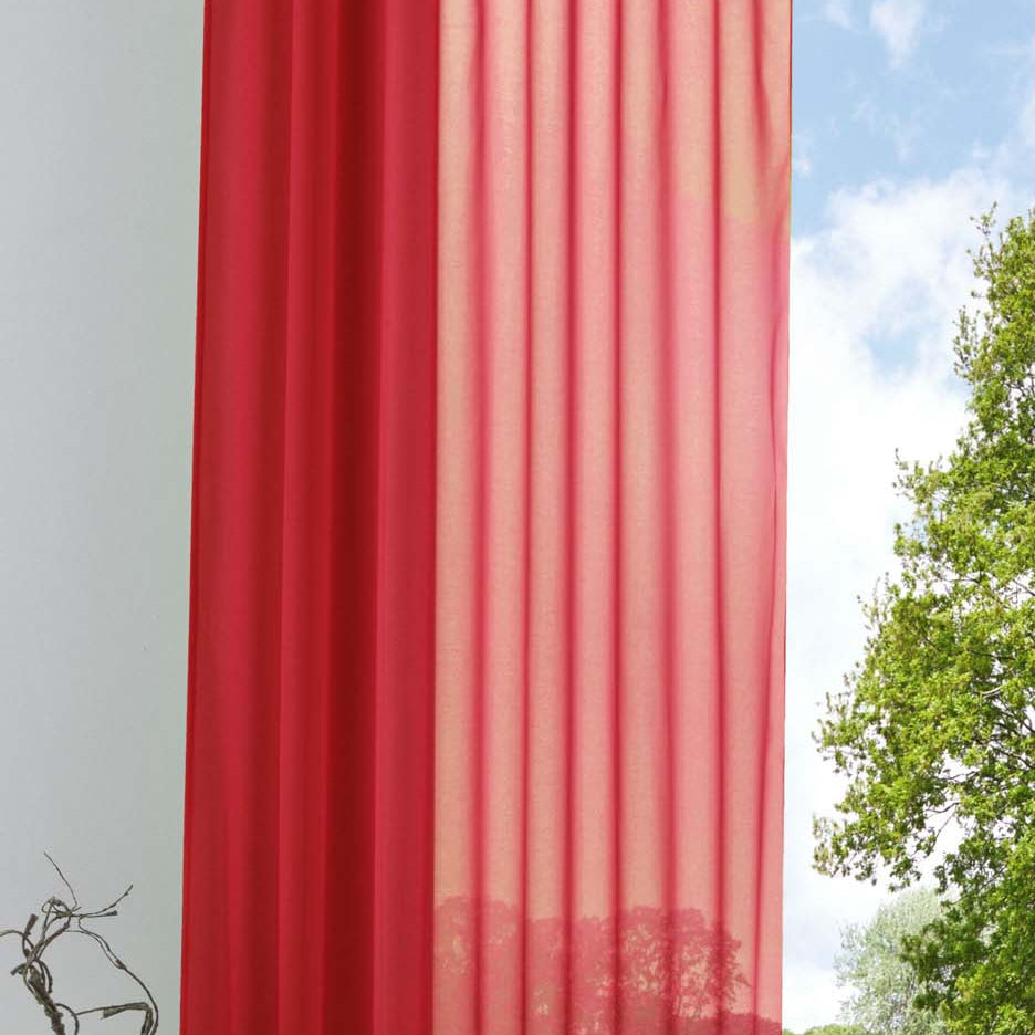 Schlaufenschal Gardine uni transparent Voile 61175 Rot HxB 245x140 cm Gardinenschal 61175rot | Gardinenbox.de