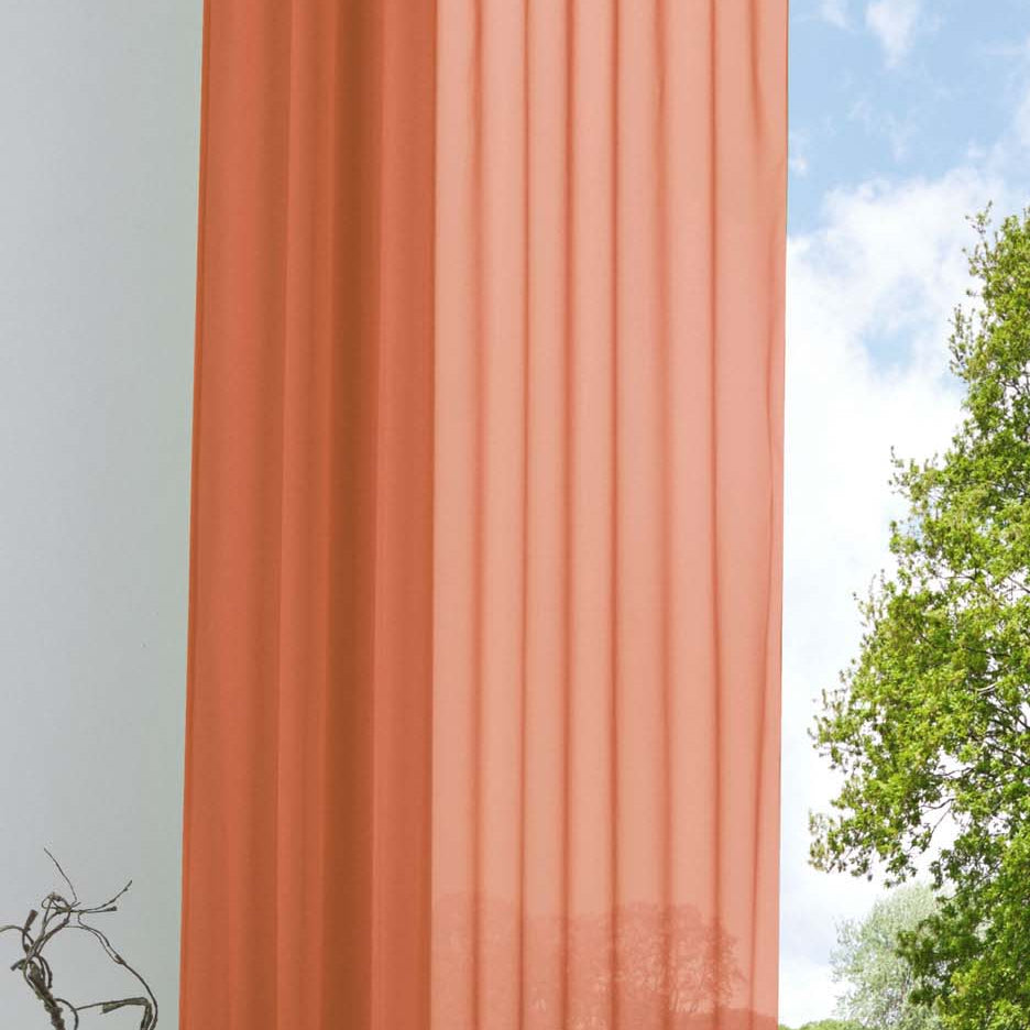 Schlaufenschal Gardine uni transparent Voile 61175 Terrakotta HxB 245x140 cm Gardinenschal 61175terrakotta | Gardinenbox.de