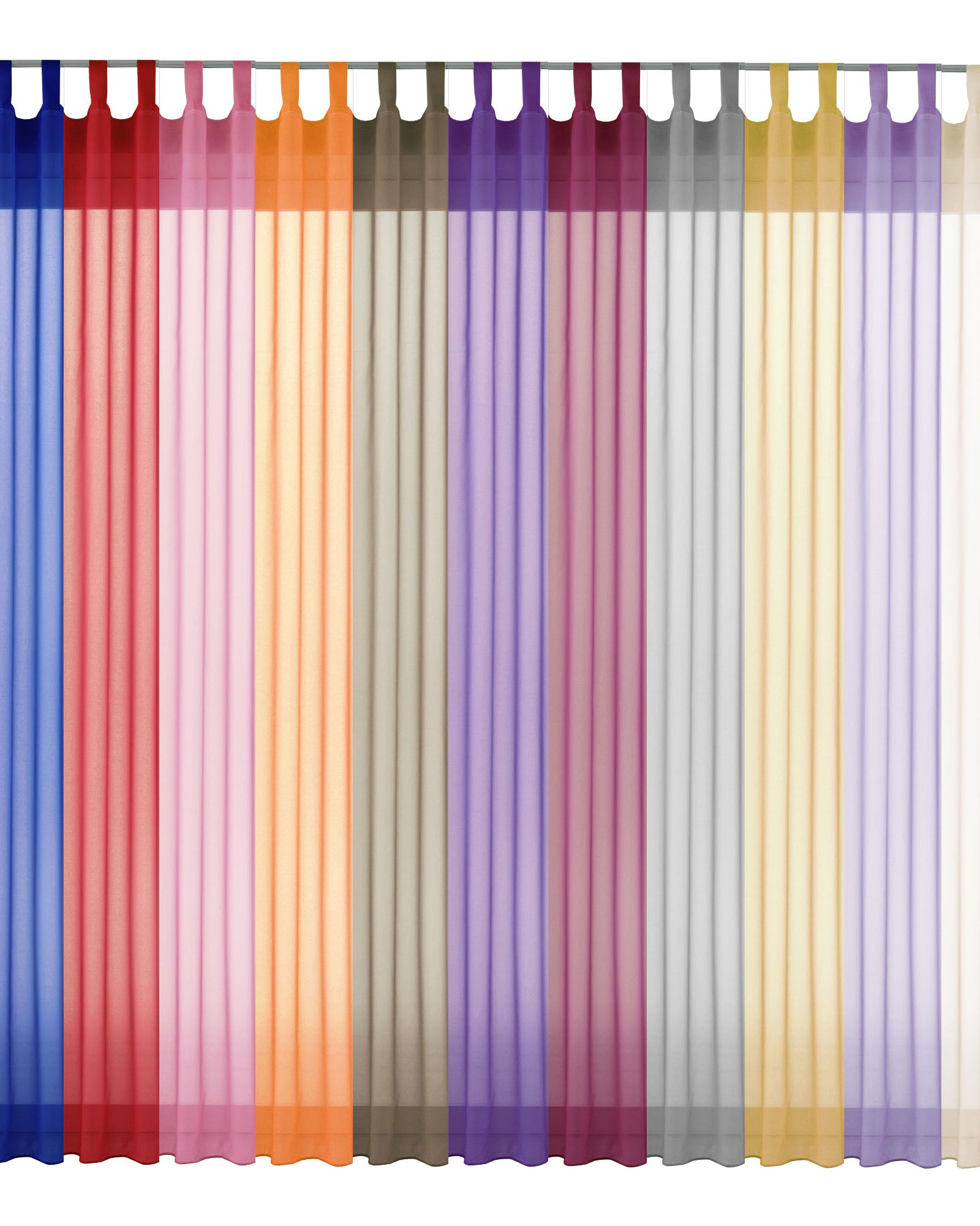 Schlaufenschal Gardine uni transparent Voile 61175 Gardinenschal 61175var | Gardinenbox.de