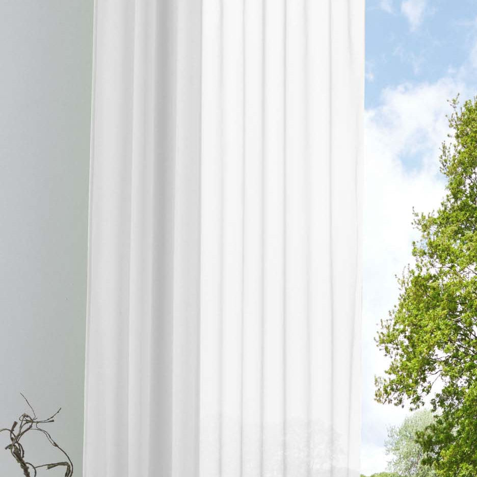 Schlaufenschal Gardine uni transparent Voile 61175 Weiß HxB 245x140 cm Gardinenschal 61175weiss | Gardinenbox.de