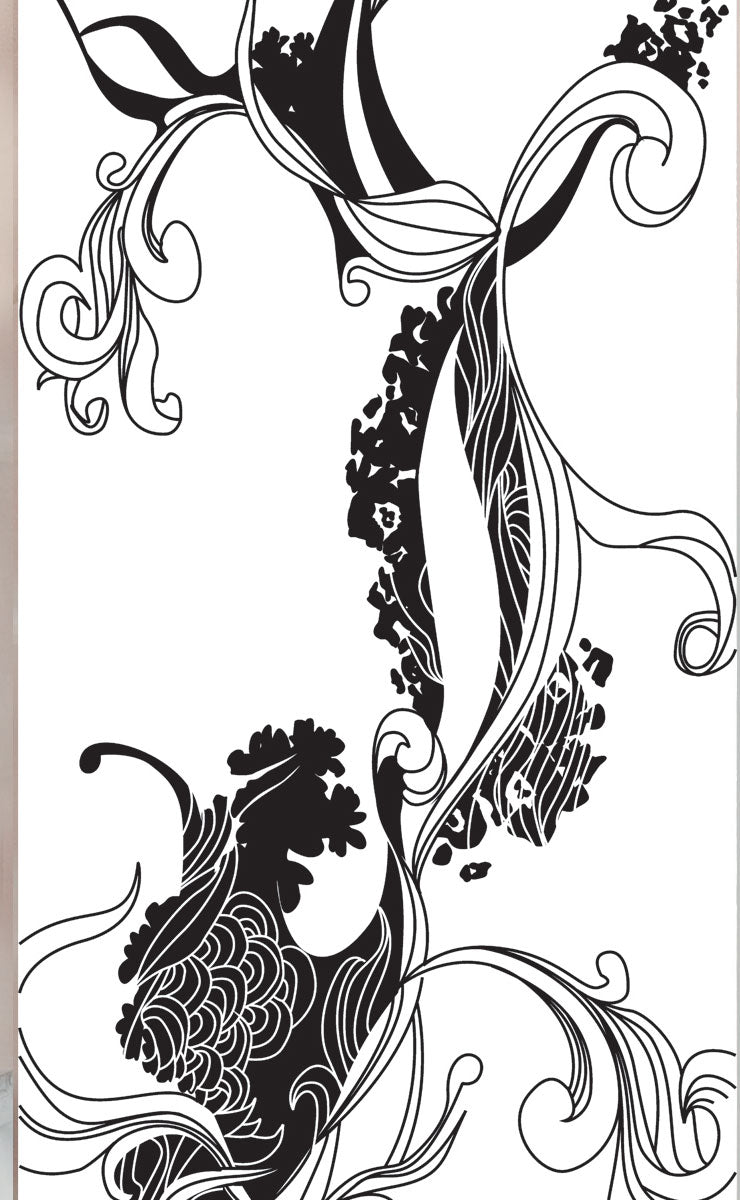 2er Set Schiebegardine Flächenvorhang Wildseide Optik und Voile Paneel 80400 Schiebegardine 80400flower_tattoo_b0a1b841-69dc-436b-b6db-1e3e2c50c7cd | Gardinenbox.de