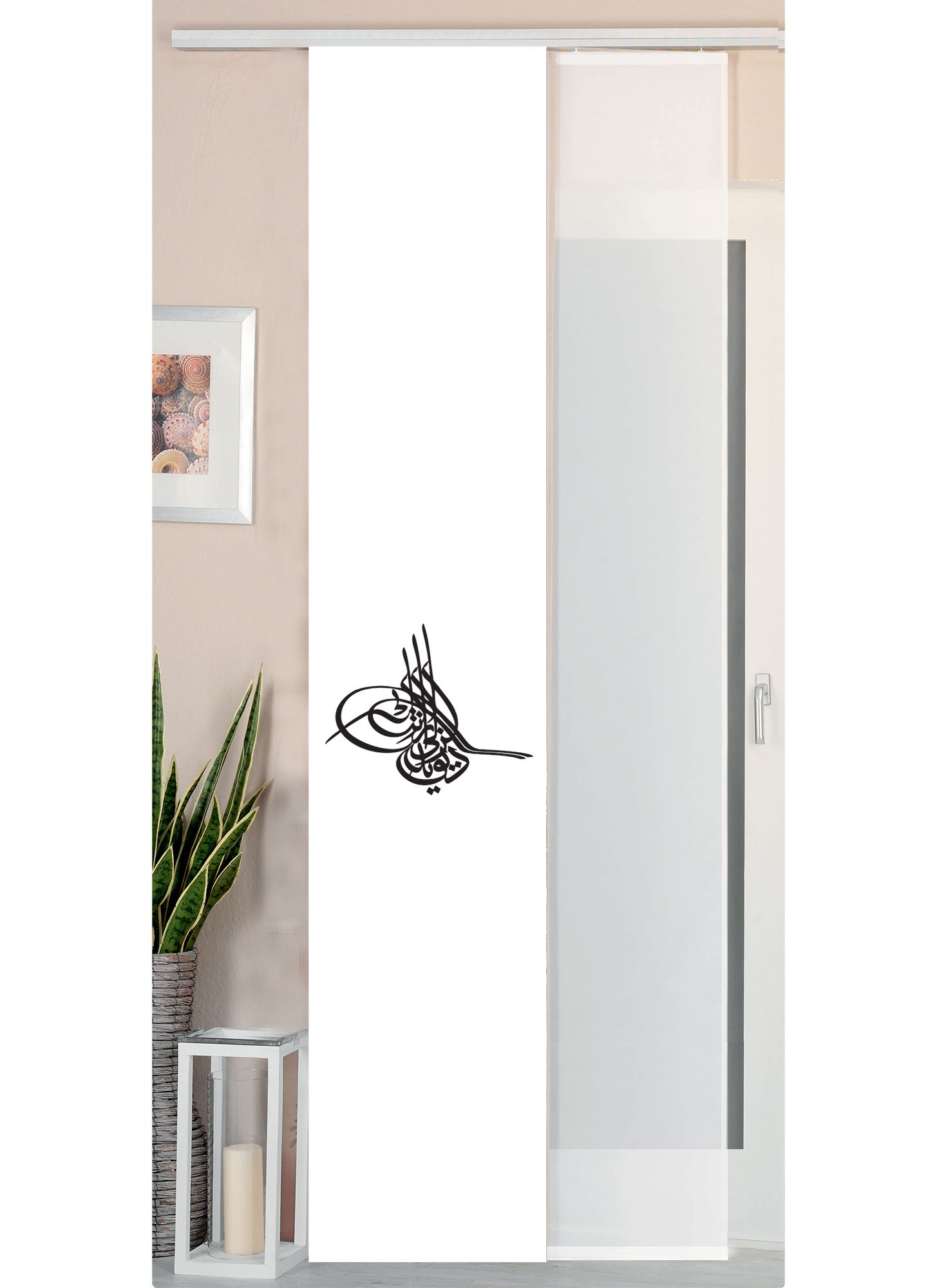 2er Set Schiebegardine Flächenvorhang Wildseide Optik und Voile Paneel 80400 Osmanli Schiebegardine 80400osmanli | Gardinenbox.de