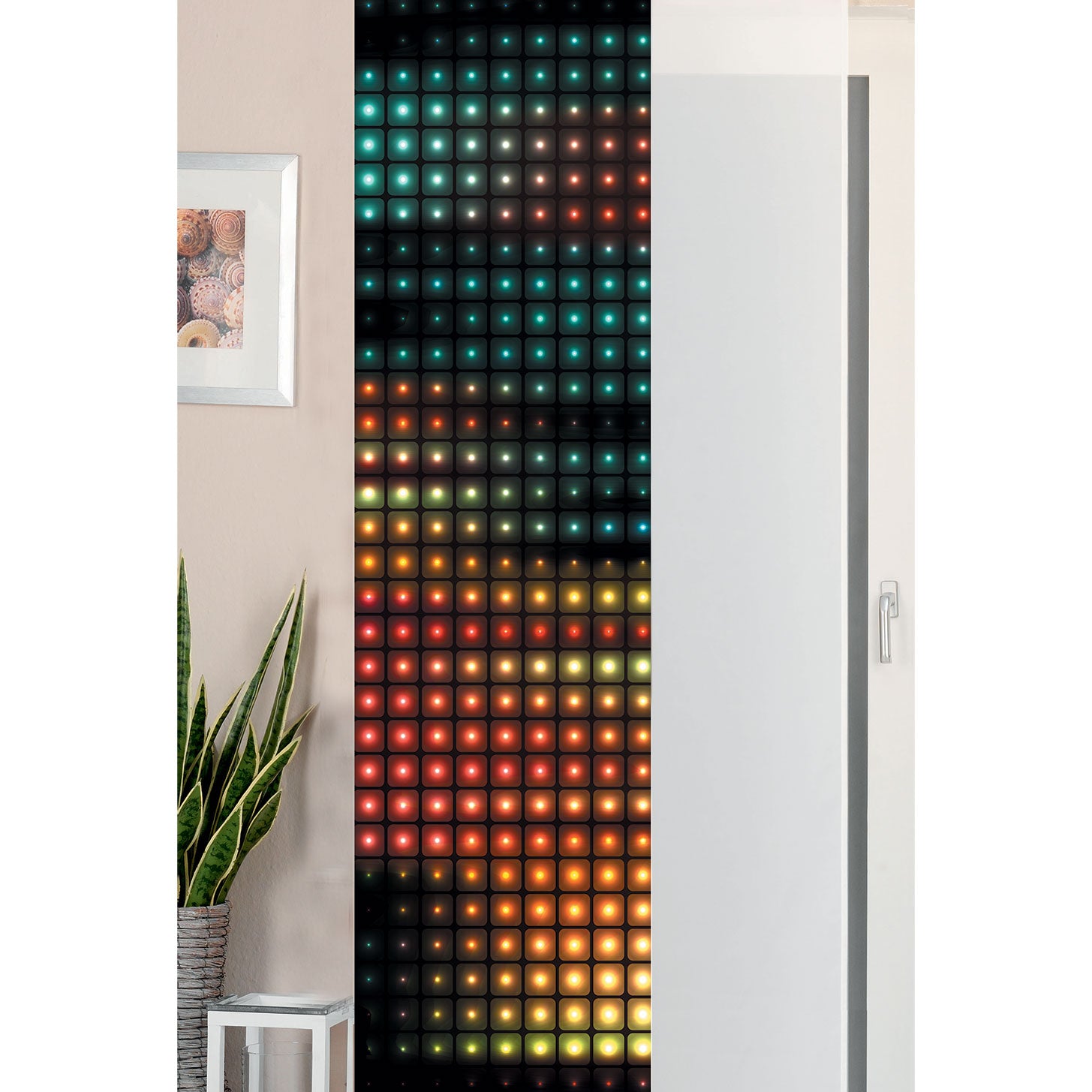 2er Set Schiebegardine Flächenvorhang Wildseide Optik und Voile Paneel 80400 Square Schiebegardine 80400square | Gardinenbox.de