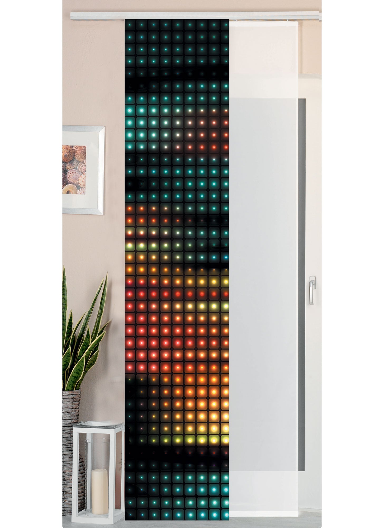 2er Set Schiebegardine Flächenvorhang Wildseide Optik und Voile Paneel 80400 Square Schiebegardine 80400square | Gardinenbox.de