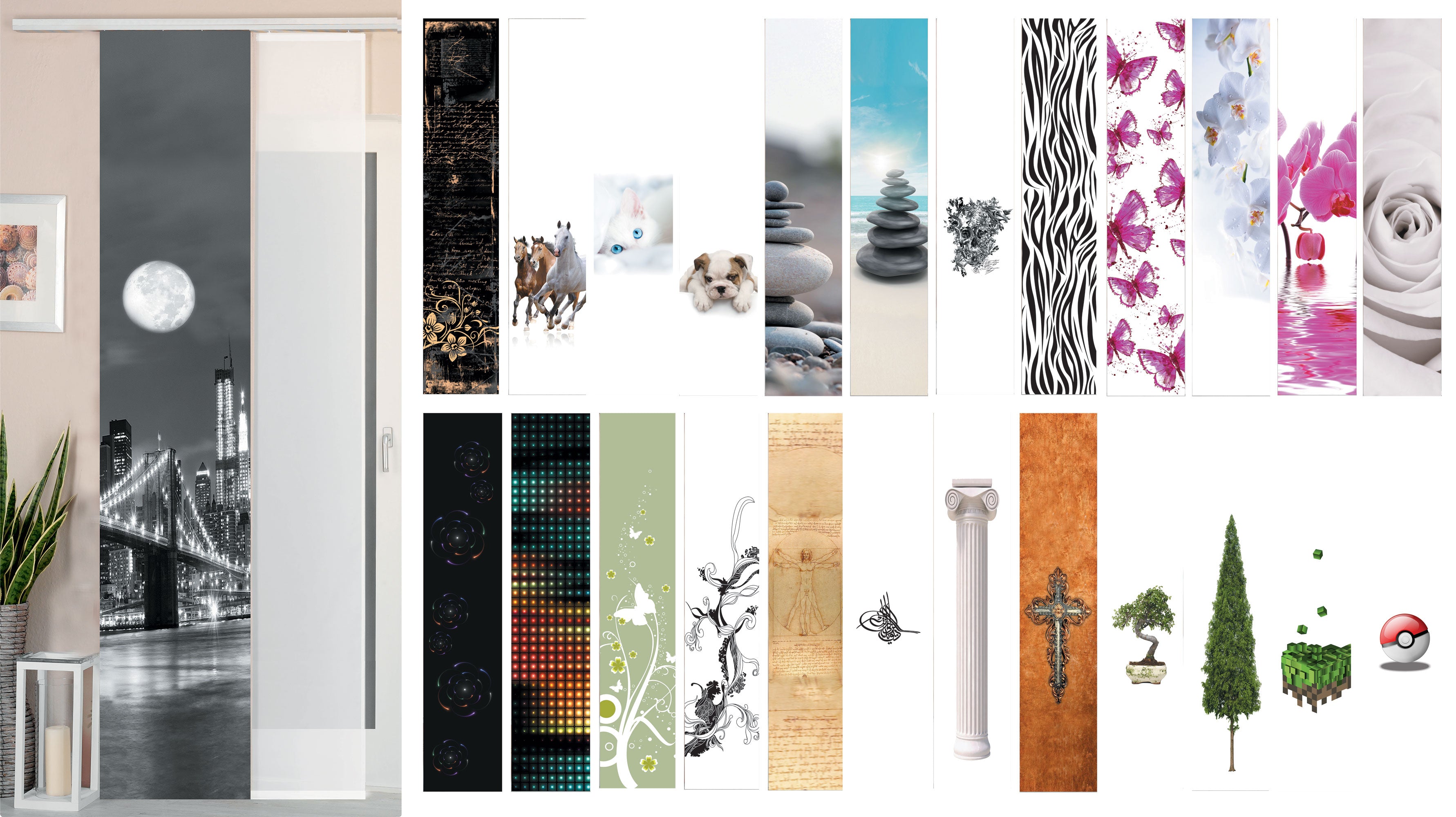 2er Set Schiebegardine Flächenvorhang Wildseide Optik und Voile Paneel 80400 Schiebegardine 80400var_e6da573c-3aa0-4d31-9c07-ac39978f7dbe | Gardinenbox.de