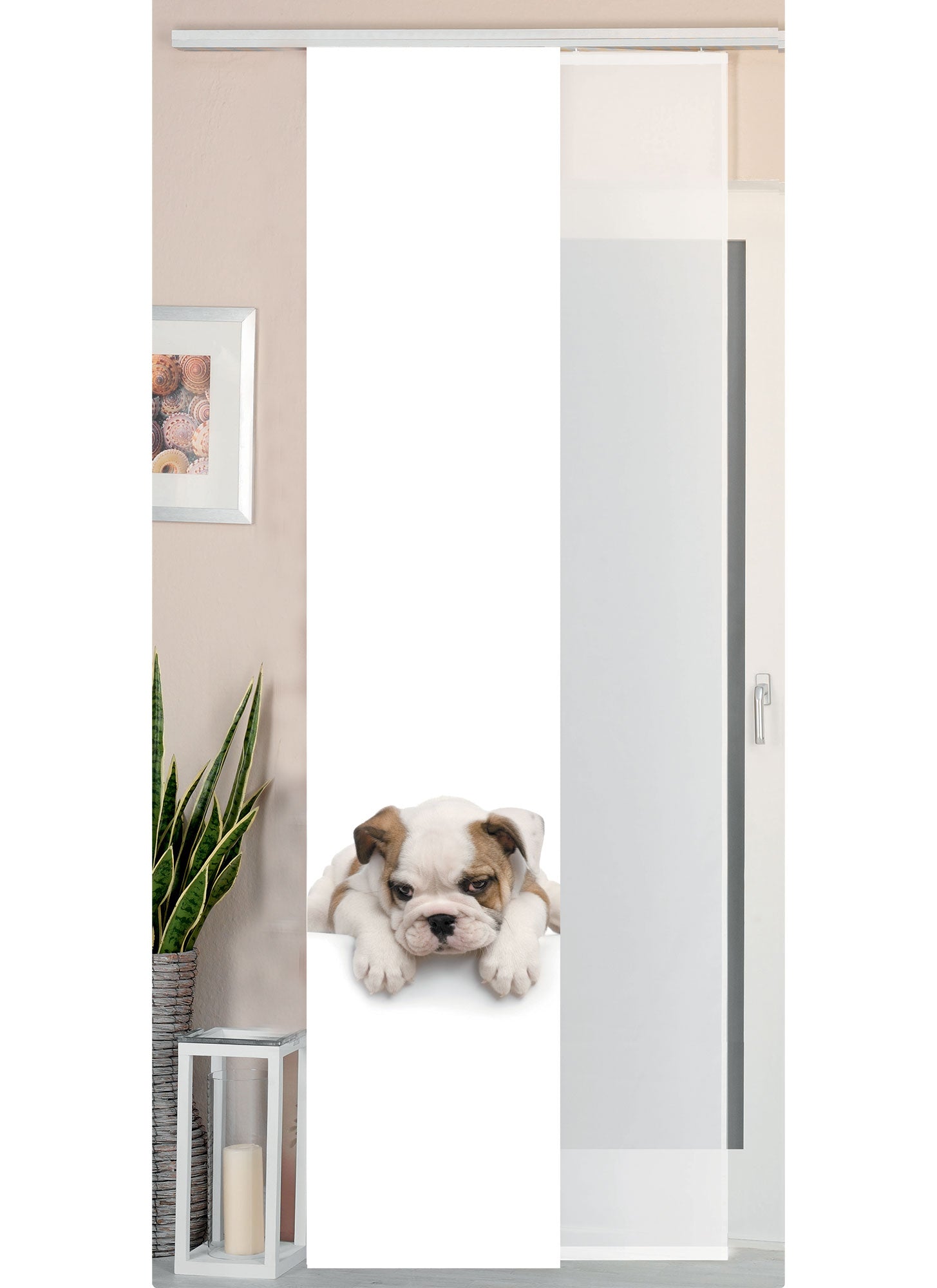 2er Set Schiebegardine Flächenvorhang Wildseide Optik und Voile Paneel 80400 Welpe Schiebegardine 80400welpe | Gardinenbox.de