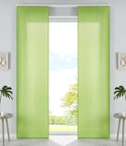 2er Set Schiebegardinen Flächenvorhänge Mikrofaser Vorhang Gardine Schiebe Matt Paneelwagen Beschwerungsstangen 85600N2 Apfelgrün Schiebegardine 85600N2apfelgruen | Gardinenbox.de