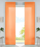 2er Set Schiebegardinen Flächenvorhänge Mikrofaser Vorhang Gardine Schiebe Matt Paneelwagen Beschwerungsstangen 85600N2 Orange Schiebegardine 85600N2orange | Gardinenbox.de