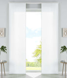 2er Set Schiebegardinen Flächenvorhänge Mikrofaser Vorhang Gardine Schiebe Matt Paneelwagen Beschwerungsstangen 85600N2 Weiß Schiebegardine 85600N2weiss | Gardinenbox.de