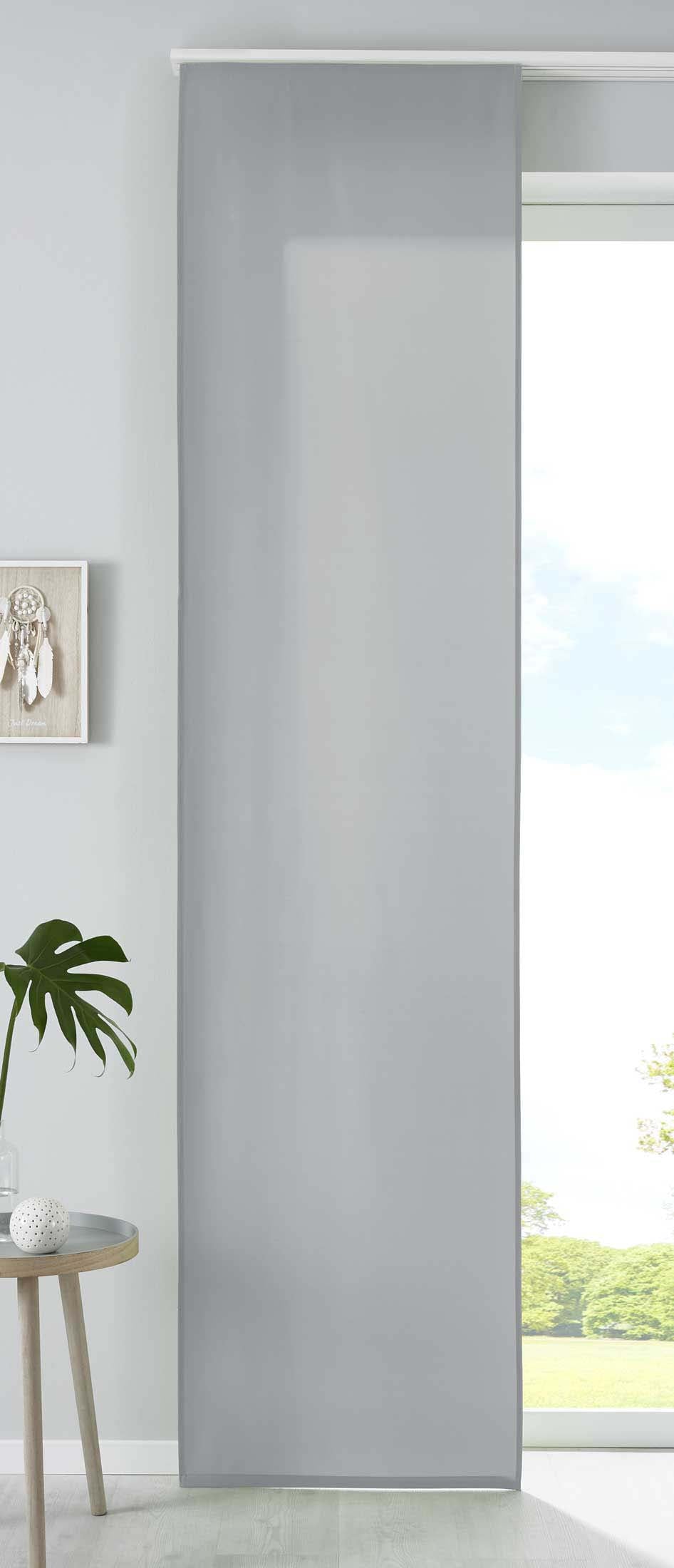 1er Set Schiebegardine Flächenvorhang Mikrofaser Vorhang Gardine Raumteiler Matt Paneelwagen Beschwerungsstange 85600N Grau Schiebegardine 85600Ngrau_e72b0cab-48bb-415d-a3cf-8249e97b85be | Gardinenbox.de